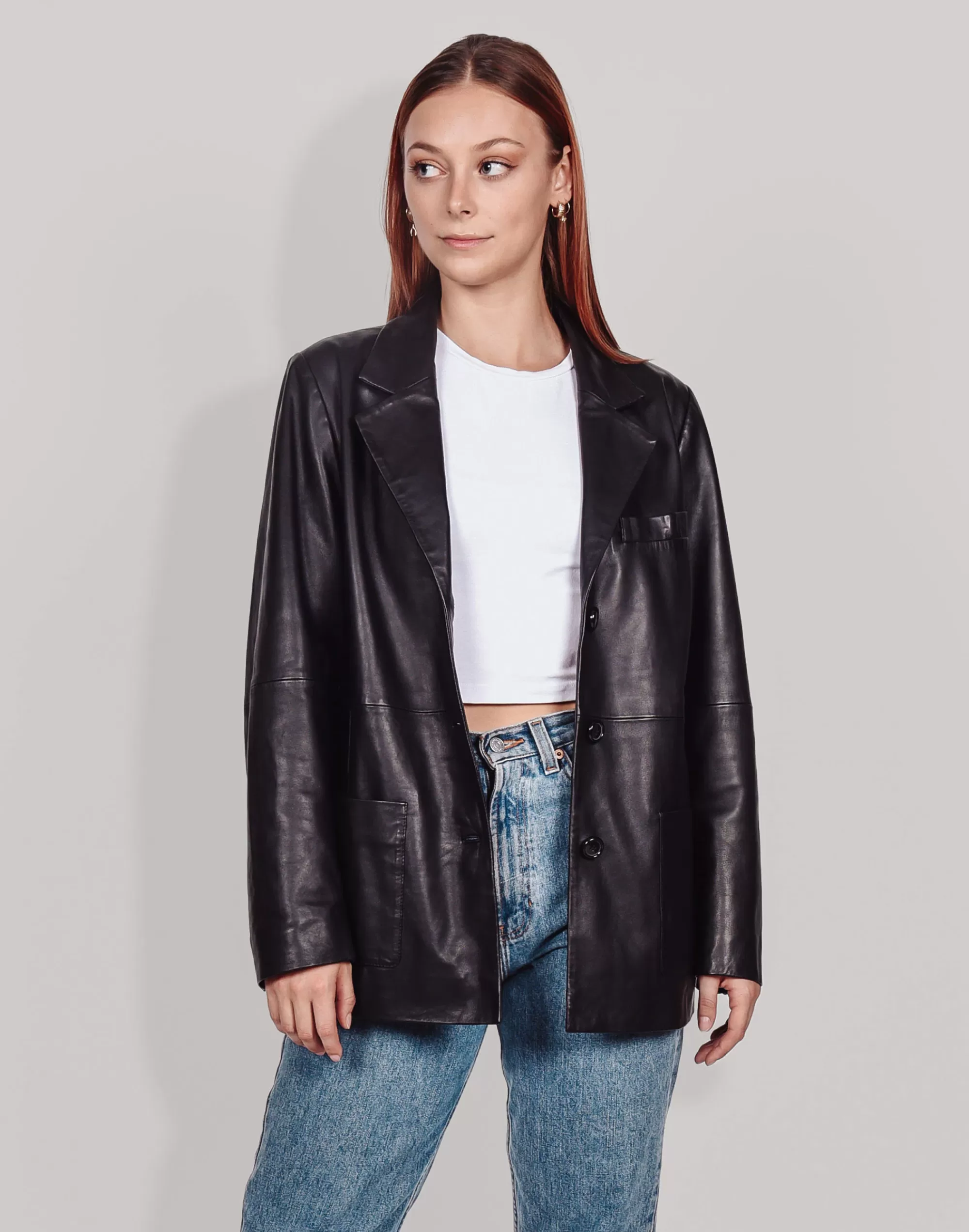 Madewell Jackets>Hyer Goods Deadstock Leather Blazer Black