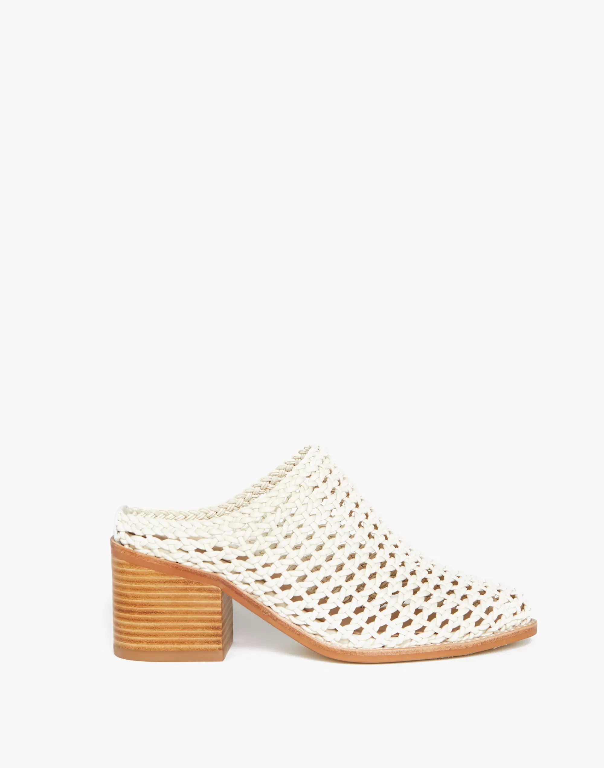 Madewell Flats>Intentionally Blank Caps Basket Mules White