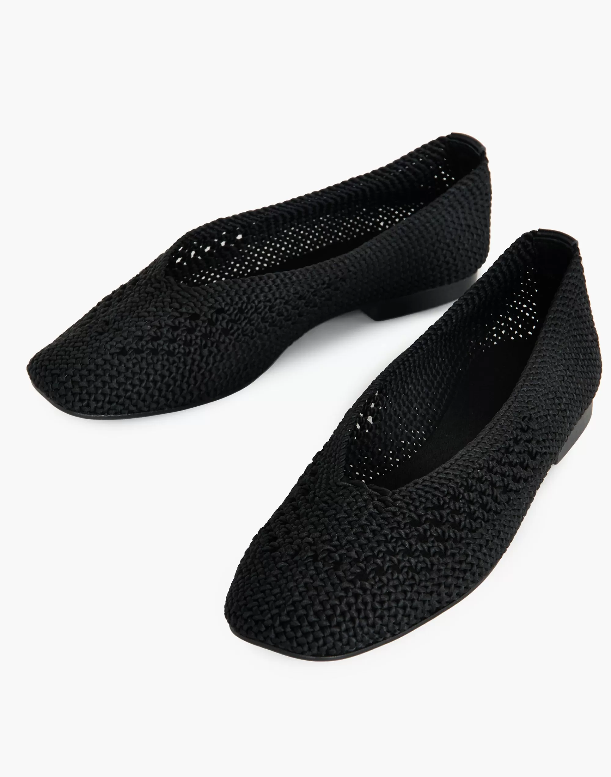 Madewell Flats>Intentionally Blank Crocheted Marlee Ballet Flats Black