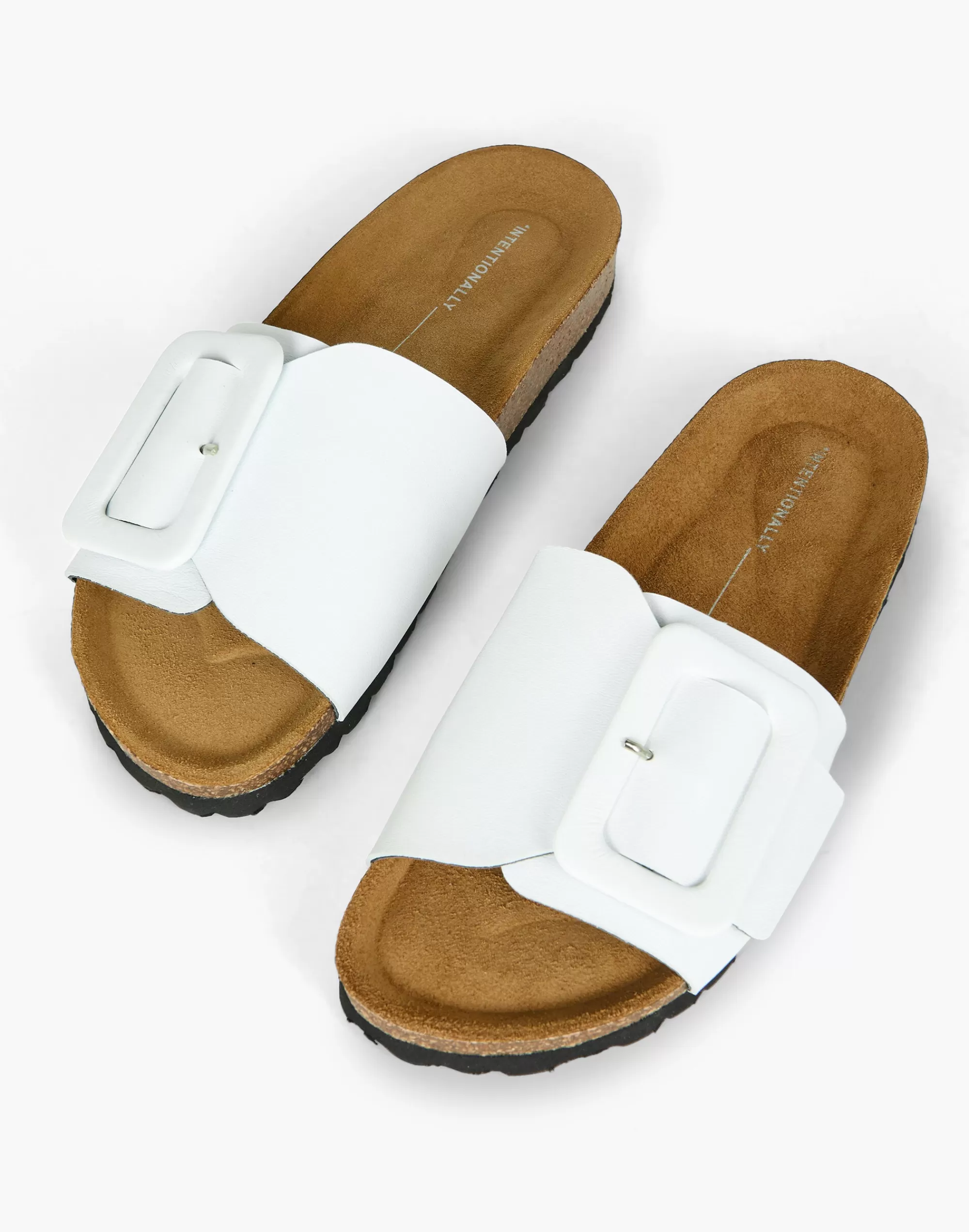 Madewell Sandals>Intentionally Blank Leather Clarice Slide Sandals White