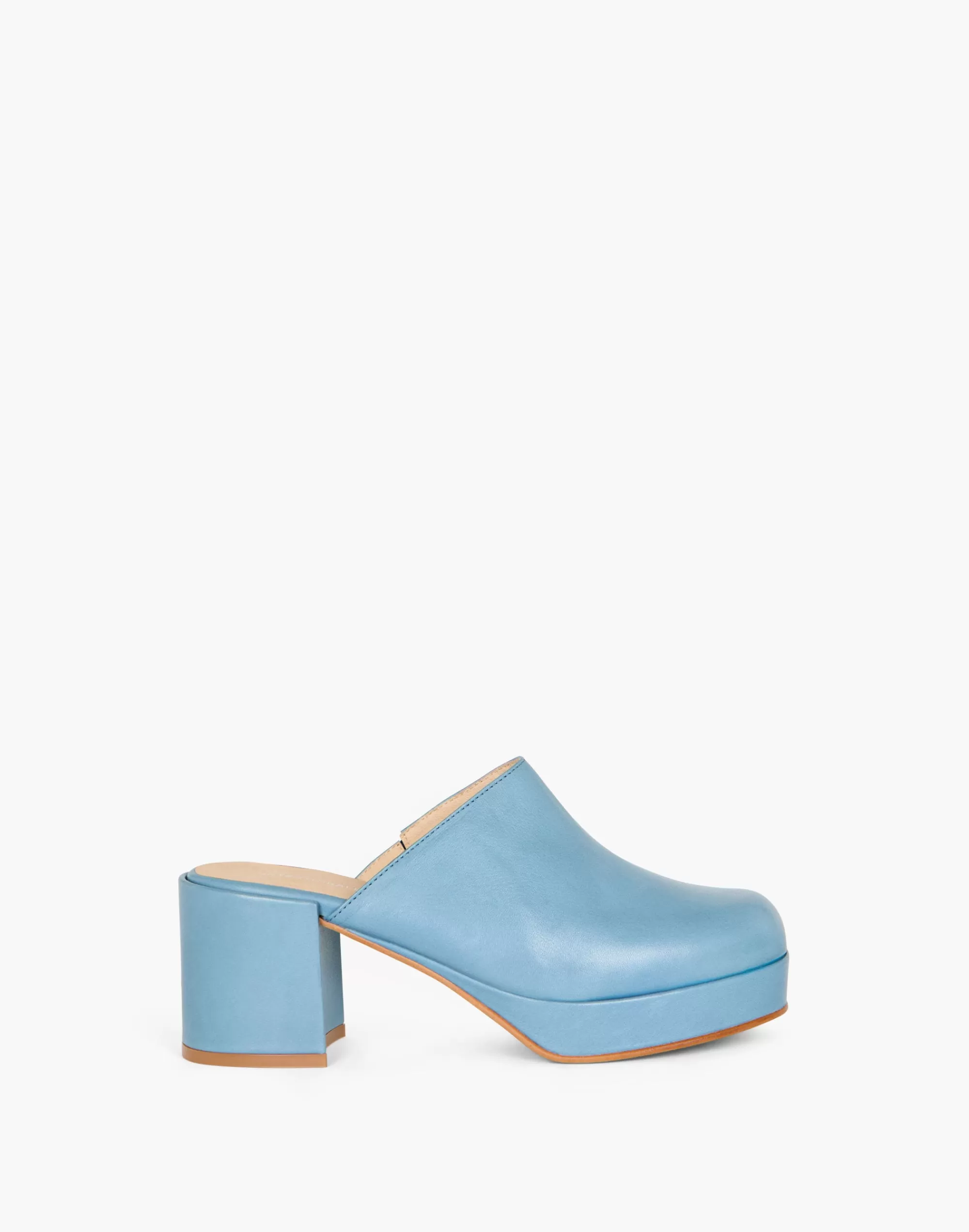 Madewell Flats>Intentionally Blank Leather Facts Clogs Blue