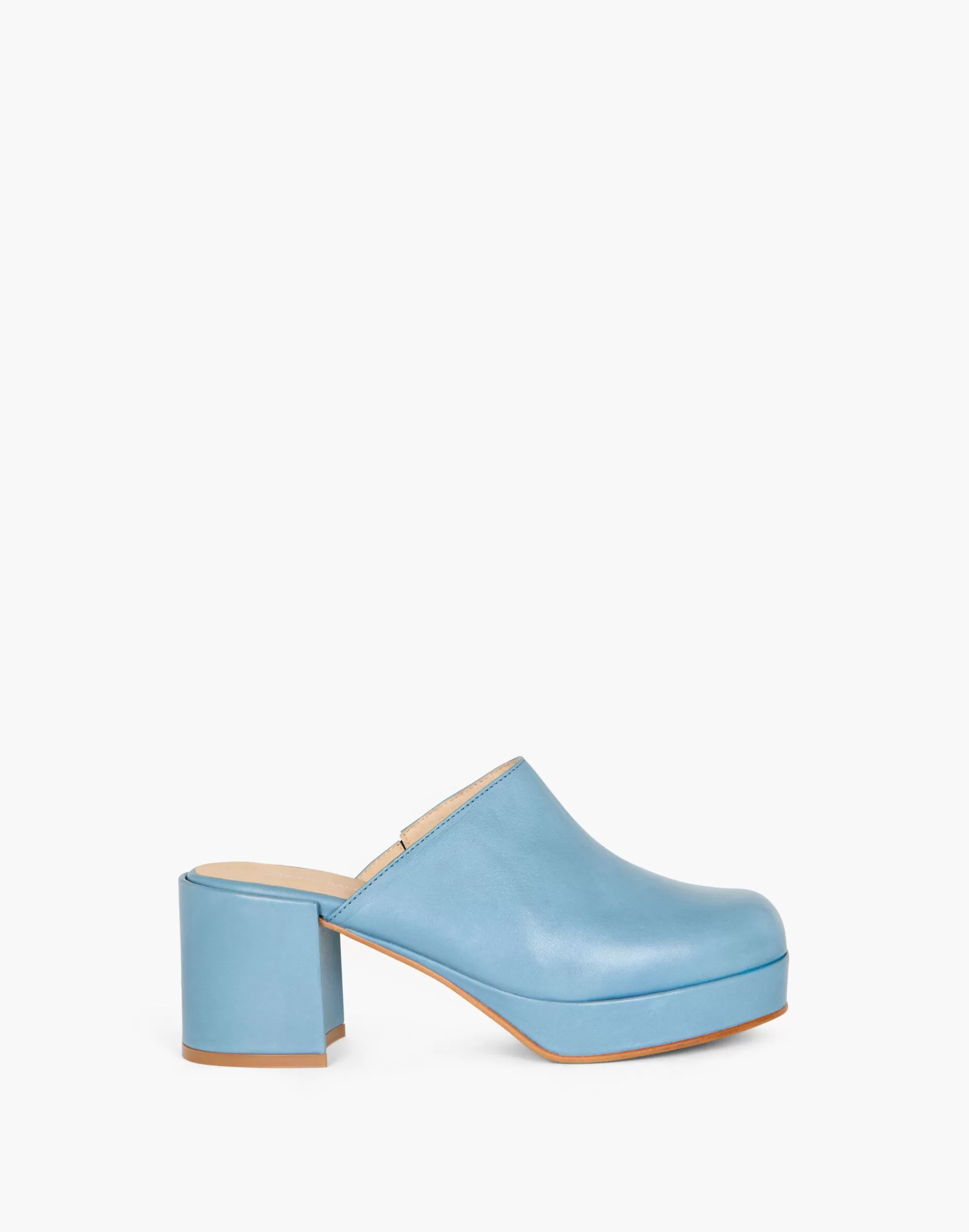 Madewell Heels>Intentionally Blank Leather Facts Clogs Blue