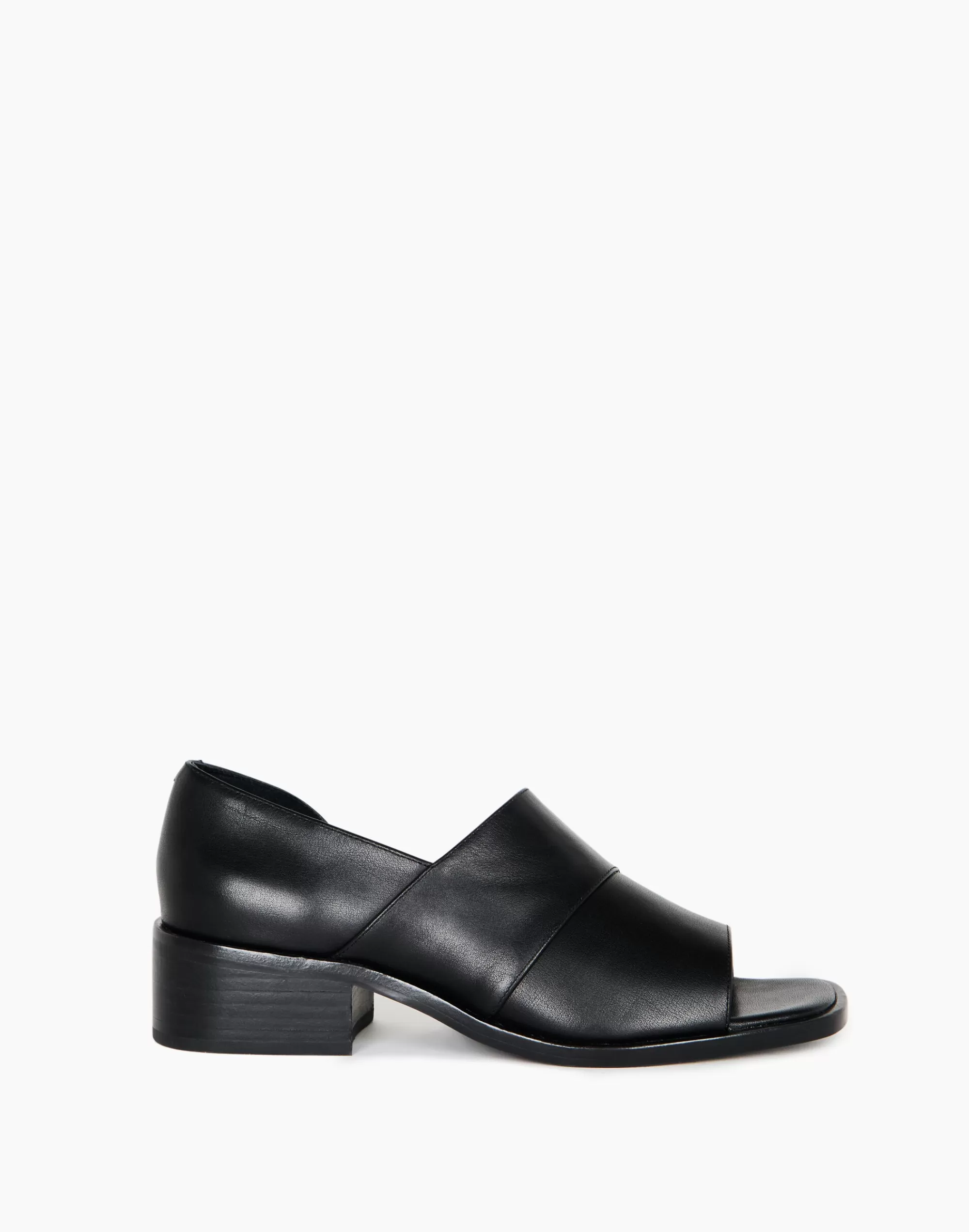 Madewell Heels>Intentionally Blank Leather Giraffe Sandals Black