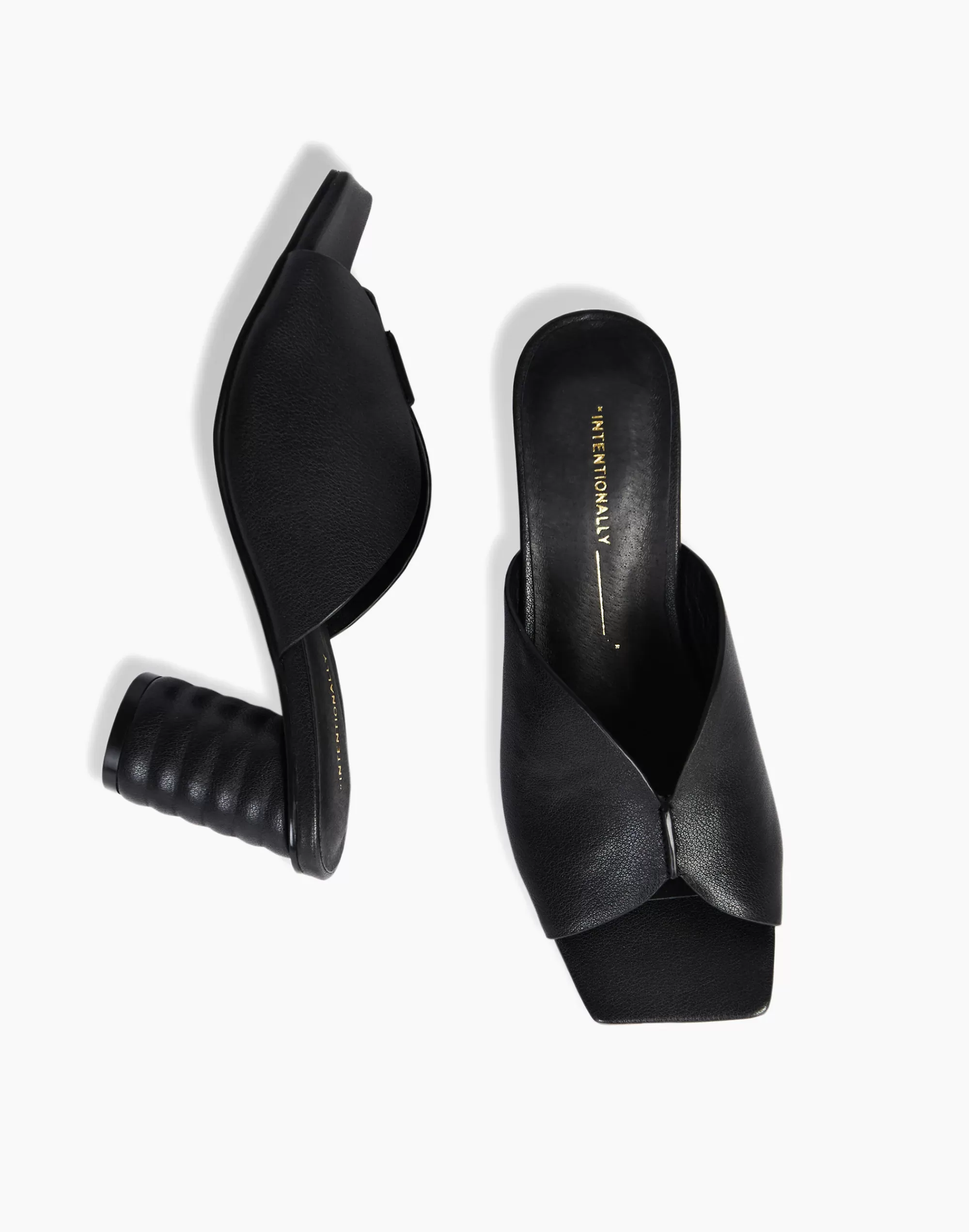 Madewell Sandals>Intentionally Blank Leather Kamika Mules In Black