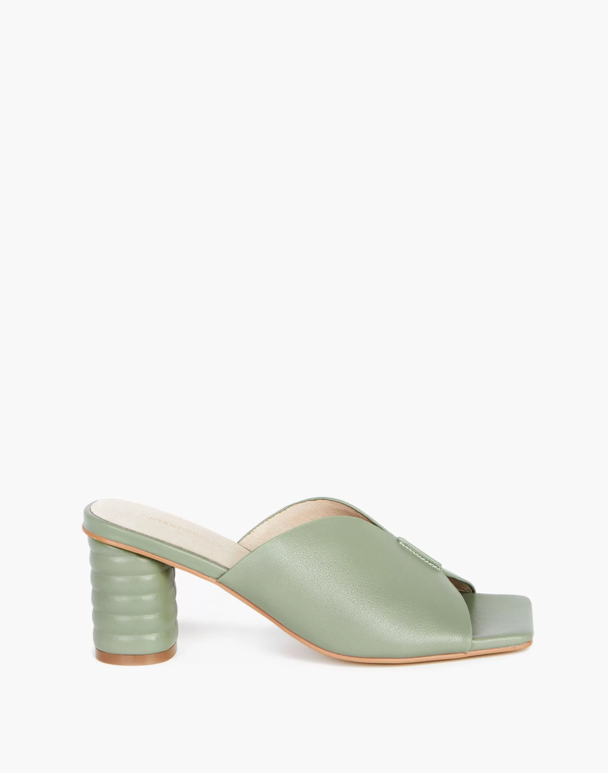 Madewell Sandals>Intentionally Blank Leather Kamika Mules In Sage Light Green