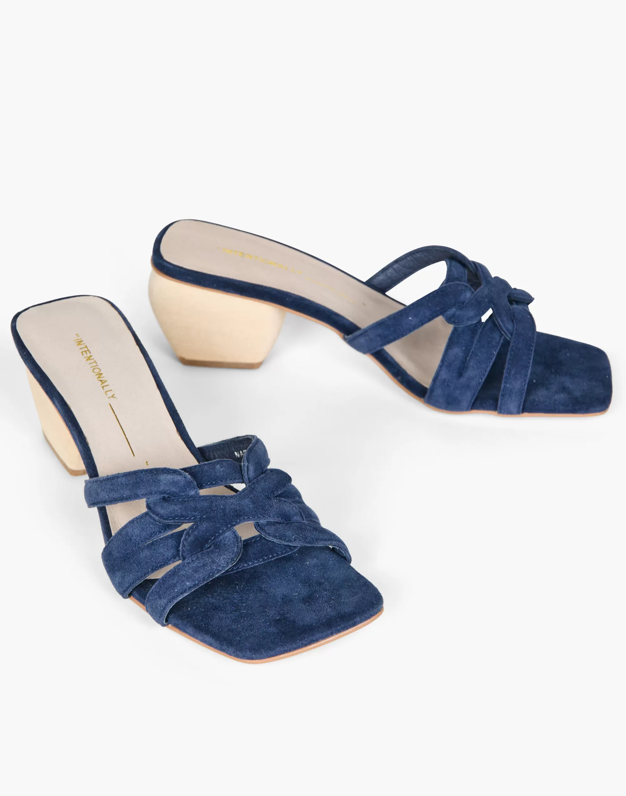 Madewell Sandals>Intentionally Blank Leather Kane Mule Sandals Navy