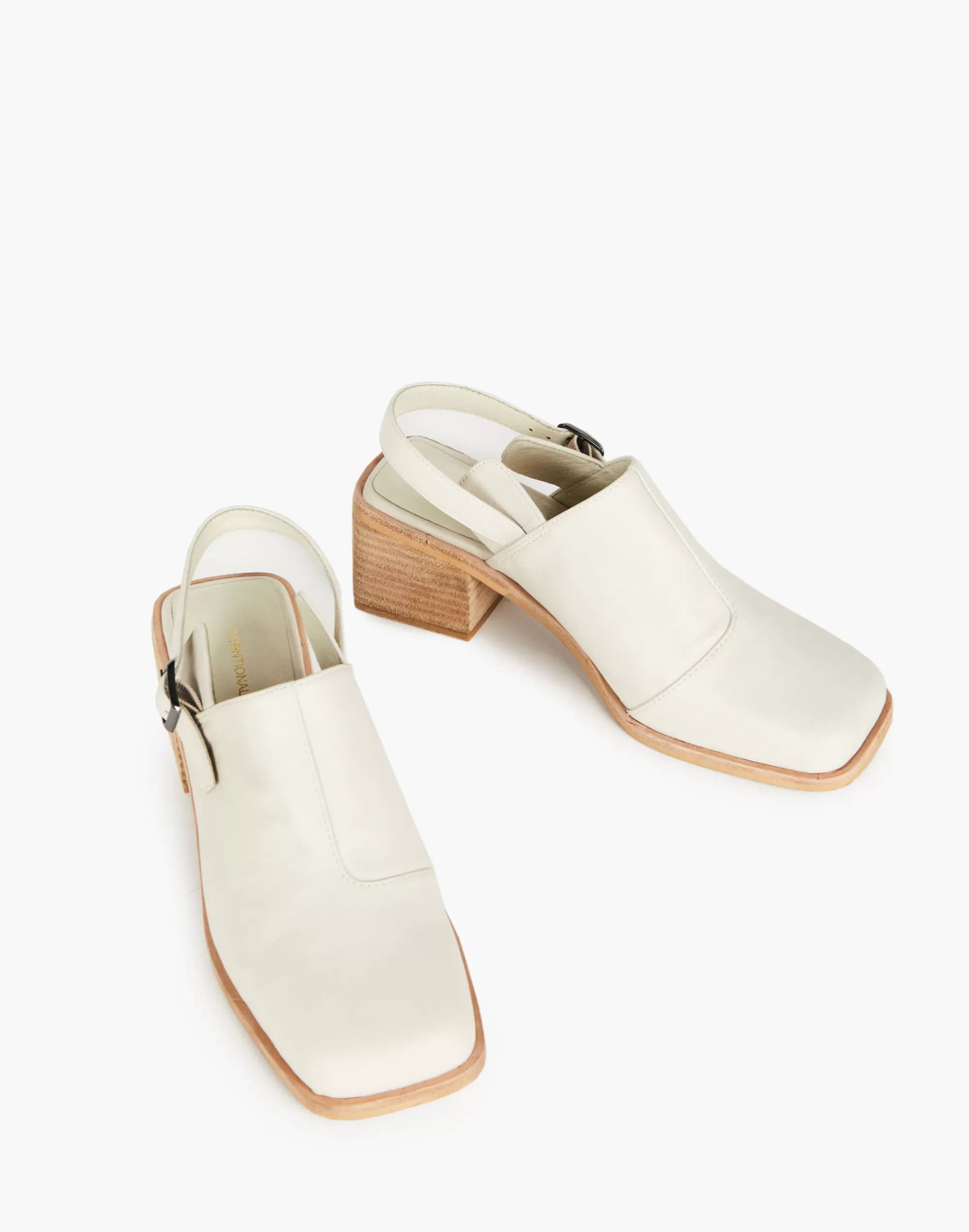 Madewell Flats>Intentionally Blank Leather Marty 2 Heels Cream