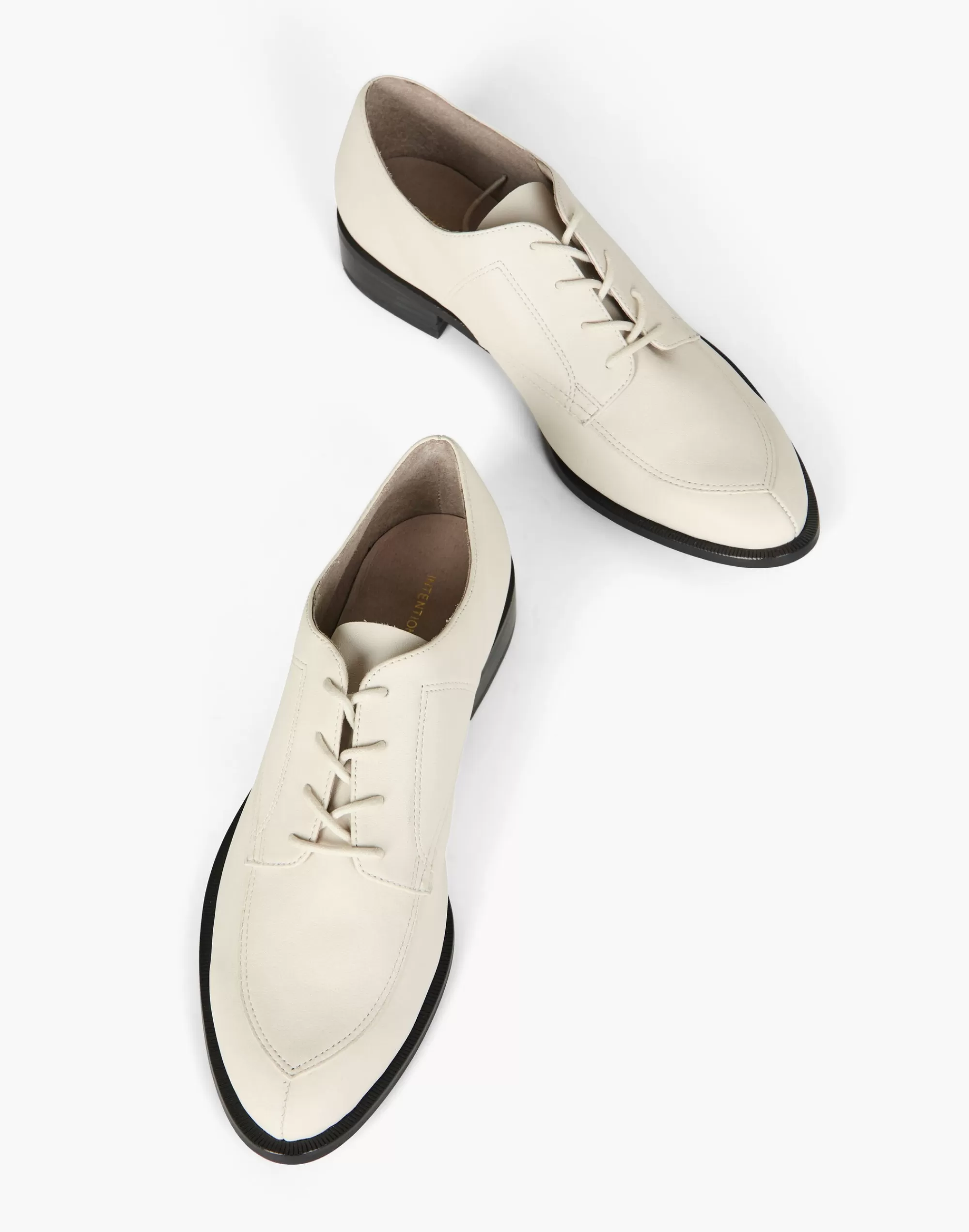 Madewell Flats>Intentionally Blank Leather Saint Oxford Lace-Up Shoes Cream