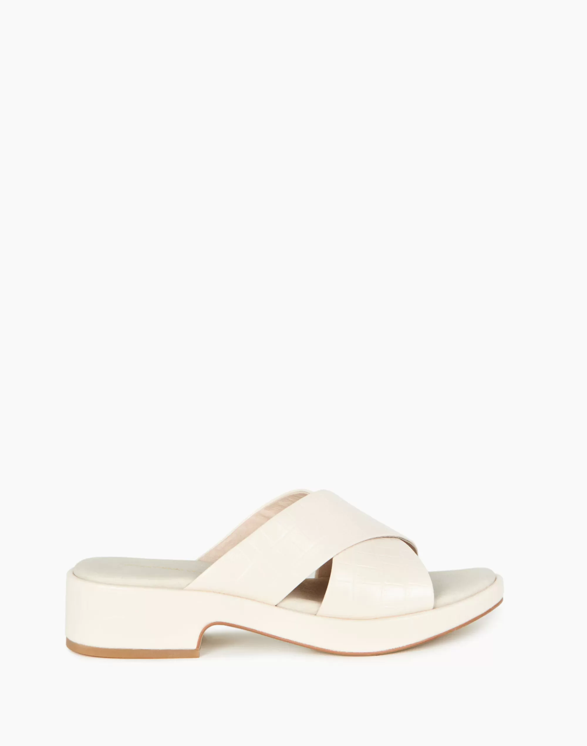 Madewell Sandals>Intentionally Blank Leather Vonda Slide Sandals Cream