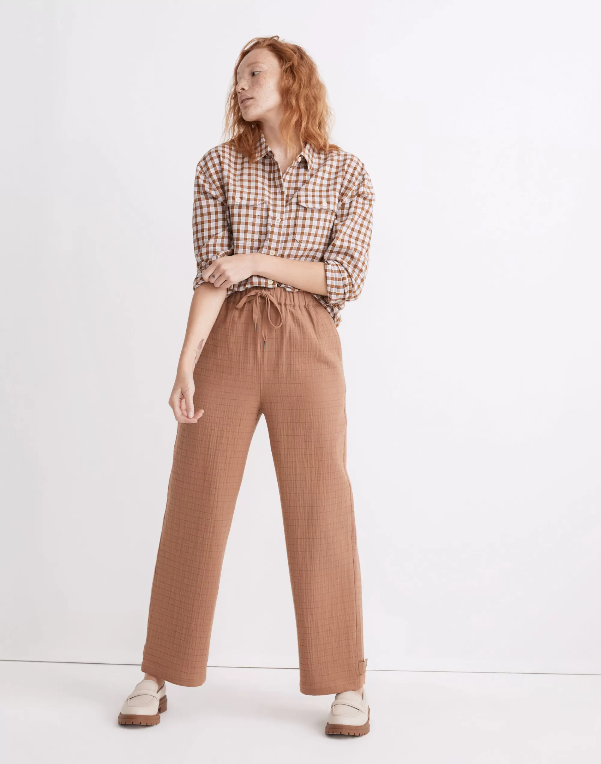 Madewell Pants>Jacquard Pull-On Pants Faded Earth