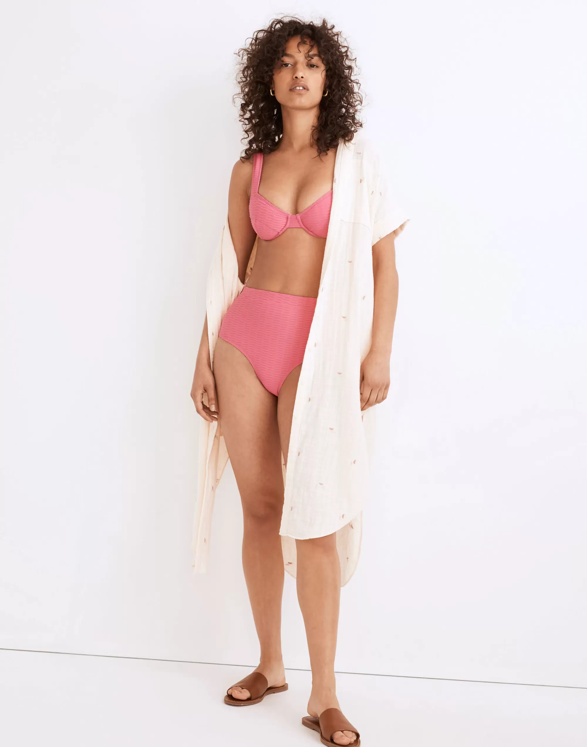 Madewell Swim>Jacquard Reagan Bikini Bottom Strawberry