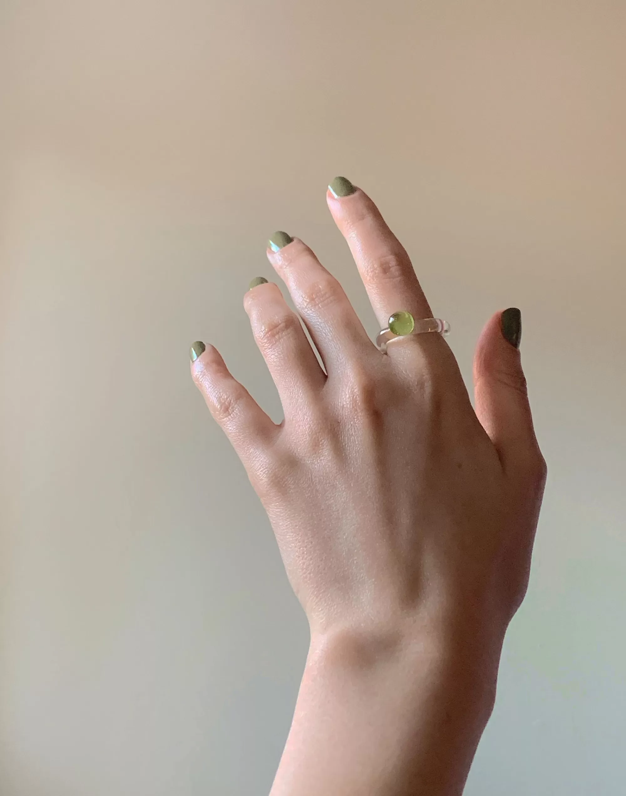 Madewell Rings>Jane D'Arensbourg Dot Lime And Clear Glass Ring Light Green