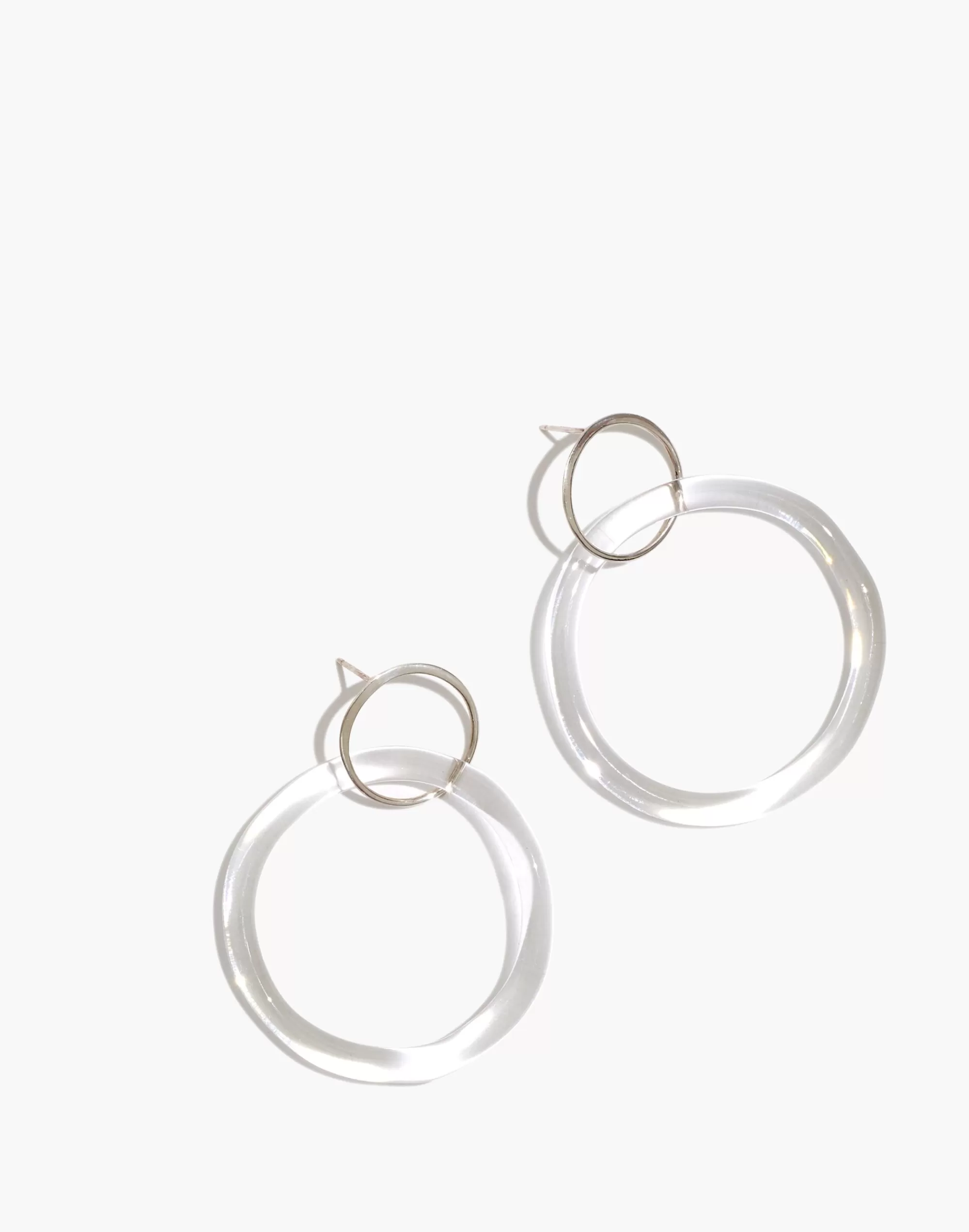 Madewell Earrings>Jane D'Arensbourg Large Circle Clear Glass Hoop Earrings One Color