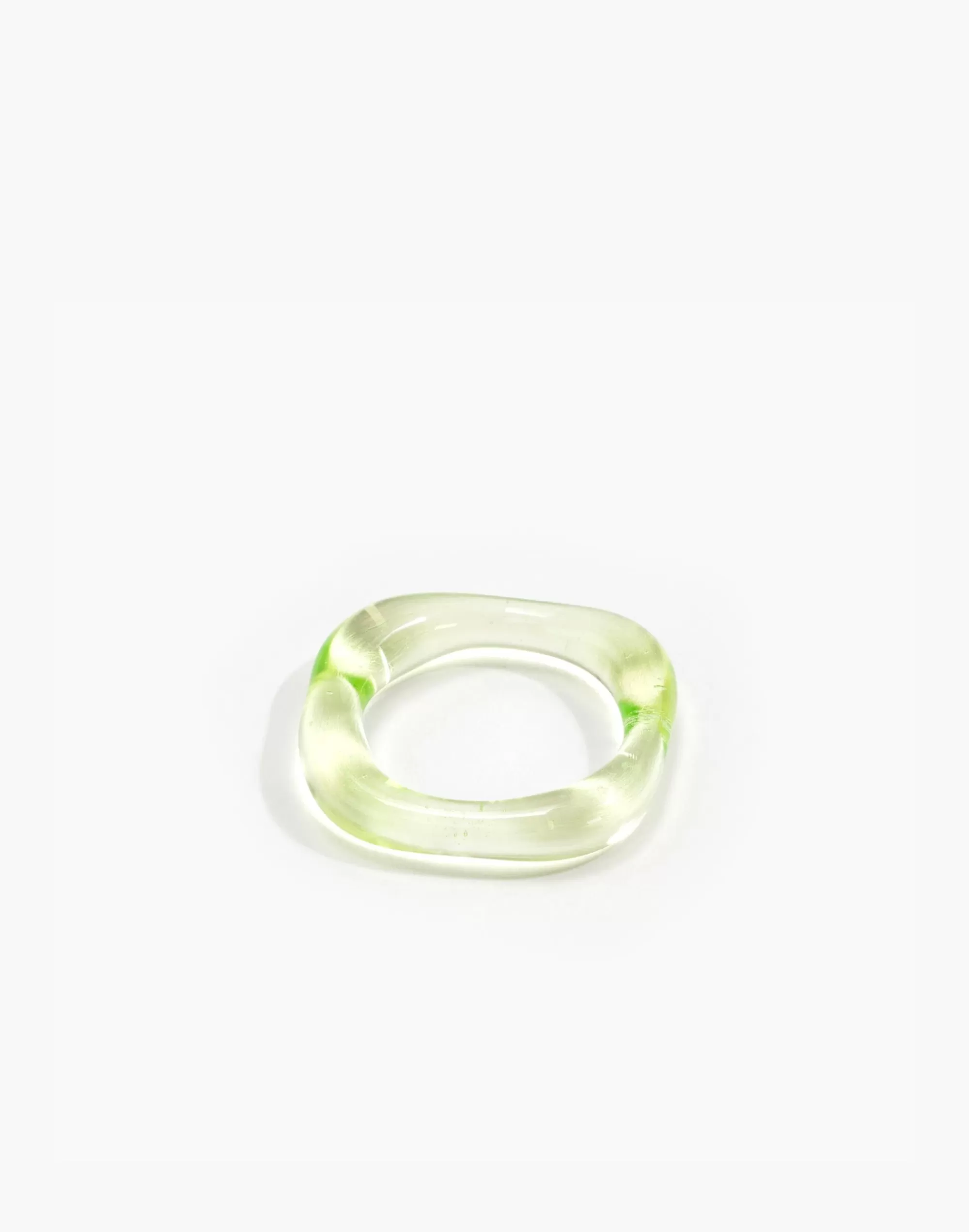 Madewell Rings>Jane D'Arensbourg Lime Organic Band Glass Ring Light Green