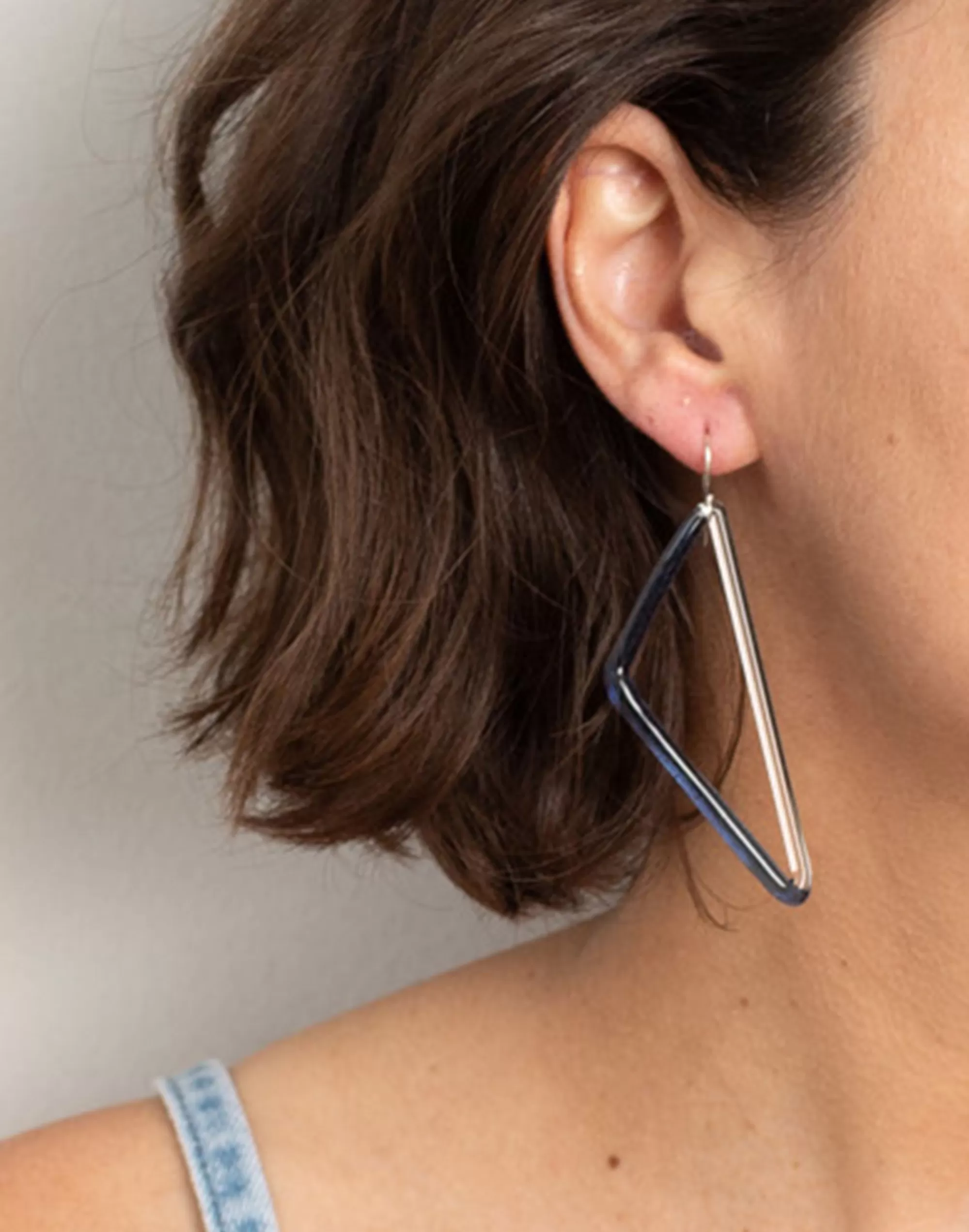 Madewell Earrings>Jane D'Arensbourg Rhombus Cobalt And Clear Glass Earrings Cobalt Blue