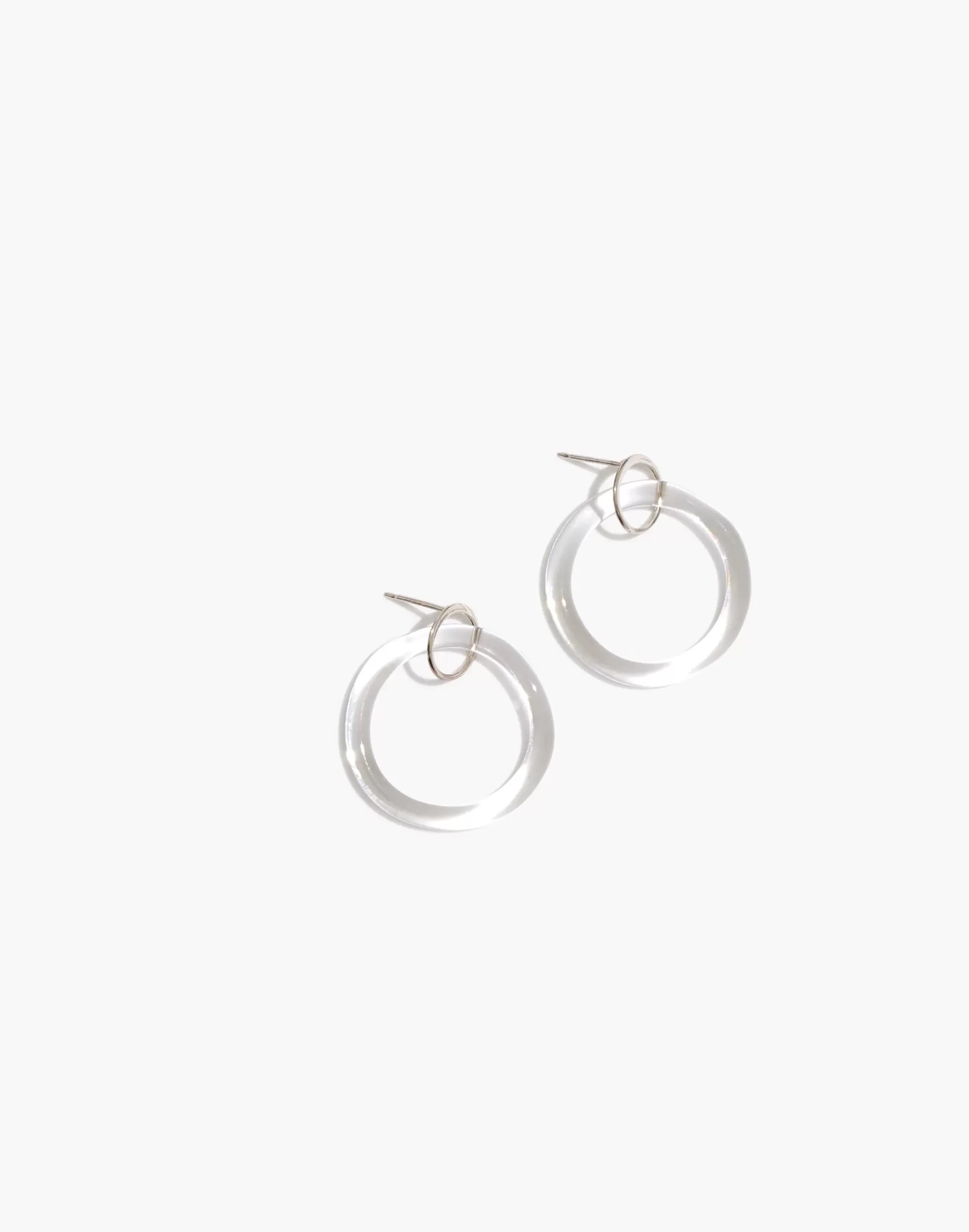 Madewell Earrings>Jane D'Arensbourg Small Circle Clear Glass Hoop Earrings One Color