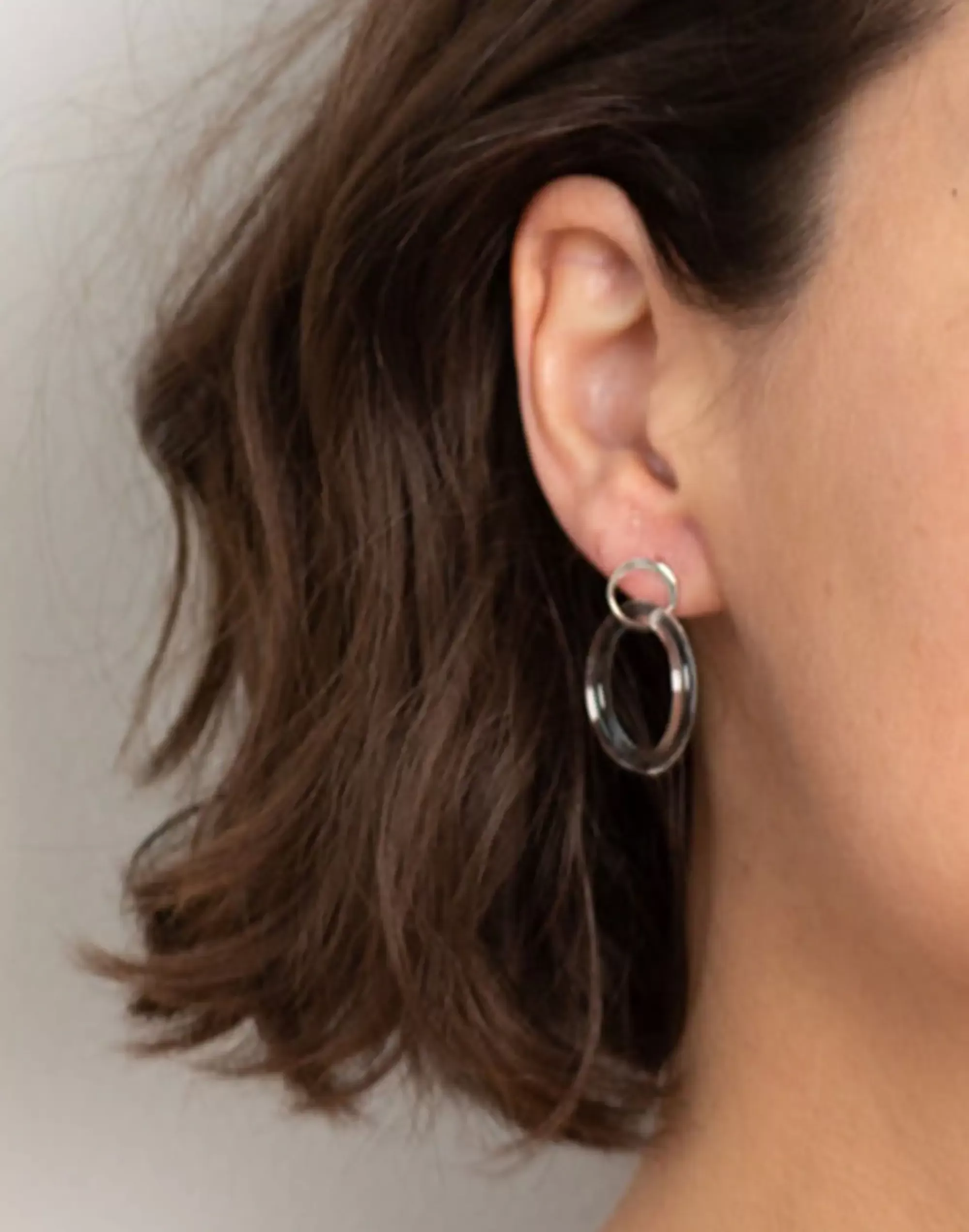 Madewell Earrings>Jane D'Arensbourg Small Circle Clear Glass Hoop Earrings One Color