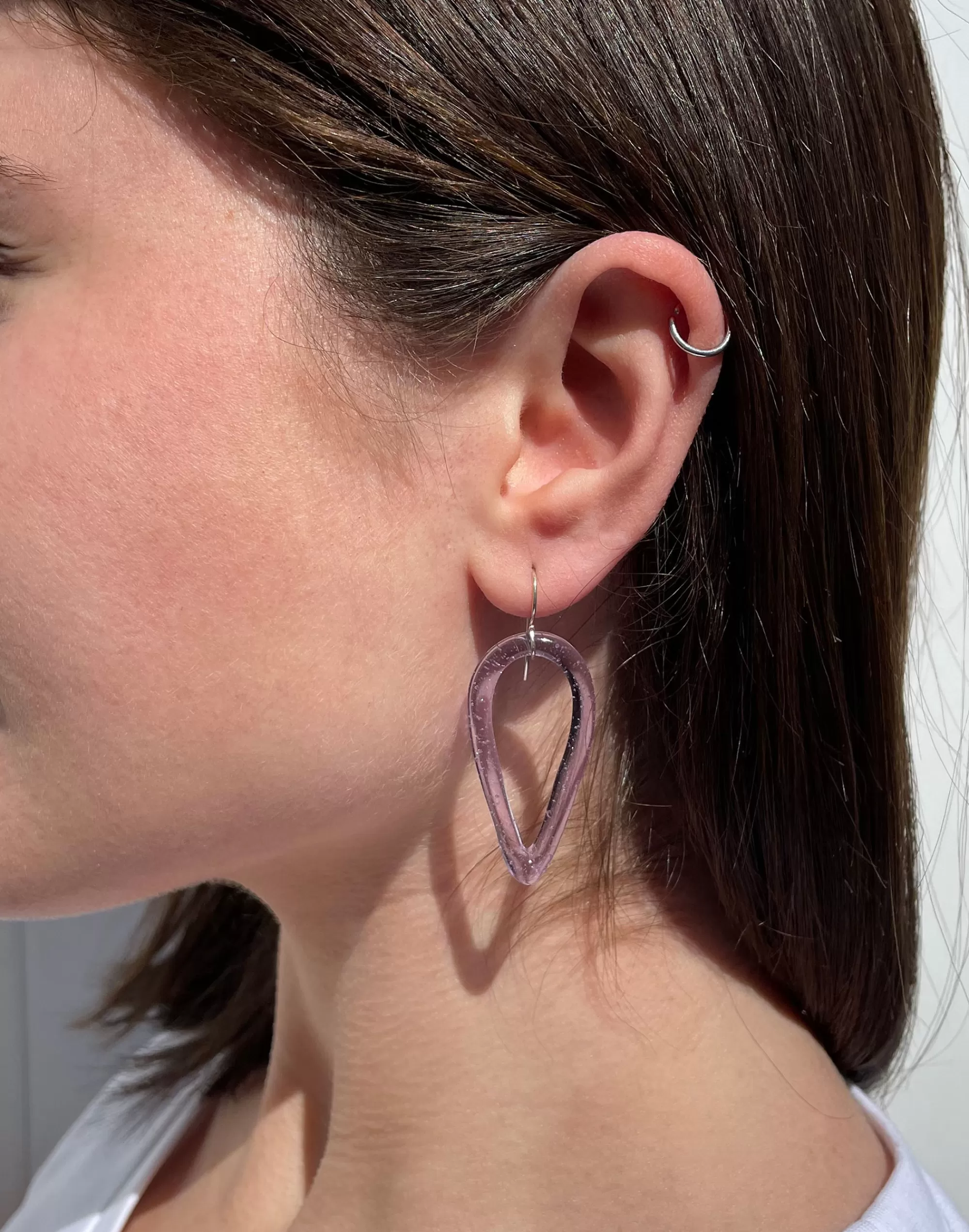 Madewell Earrings>Jane D'Arensbourg Small Teardrop Glass Earrings Lilac