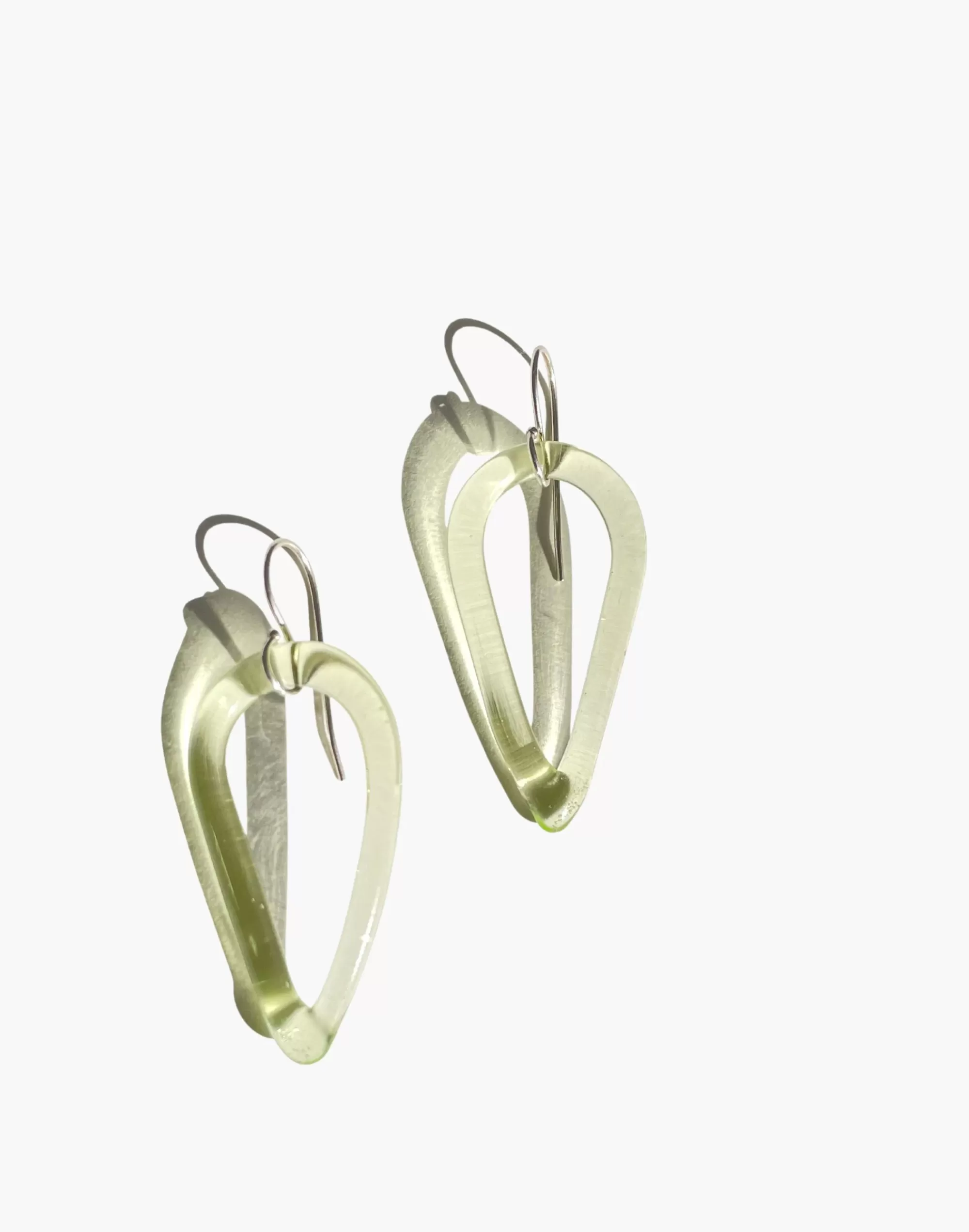 Madewell Earrings>Jane D'Arensbourg Small Teardrop Lime Glass Earrings Light Green