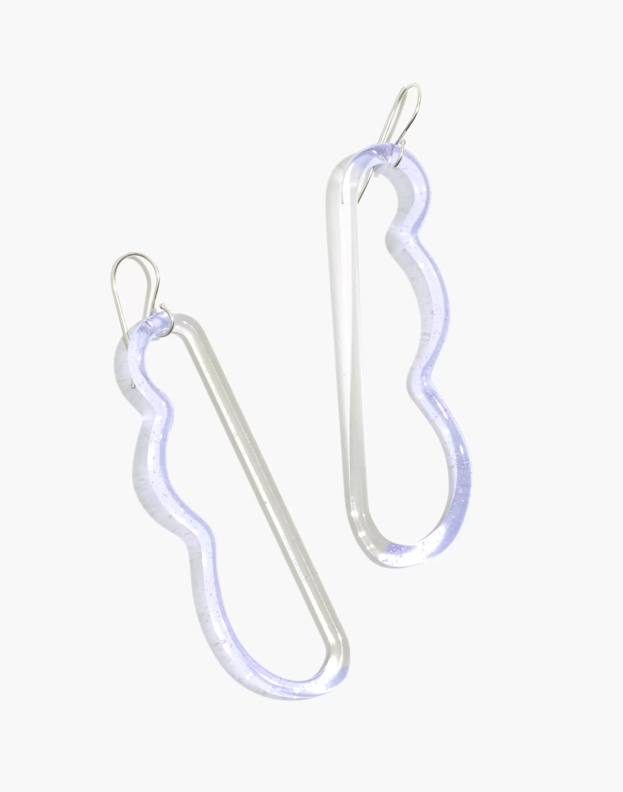 Madewell Earrings>Jane D'Arensbourg Wave Lilac And Clear Glass Earrings Light Purple