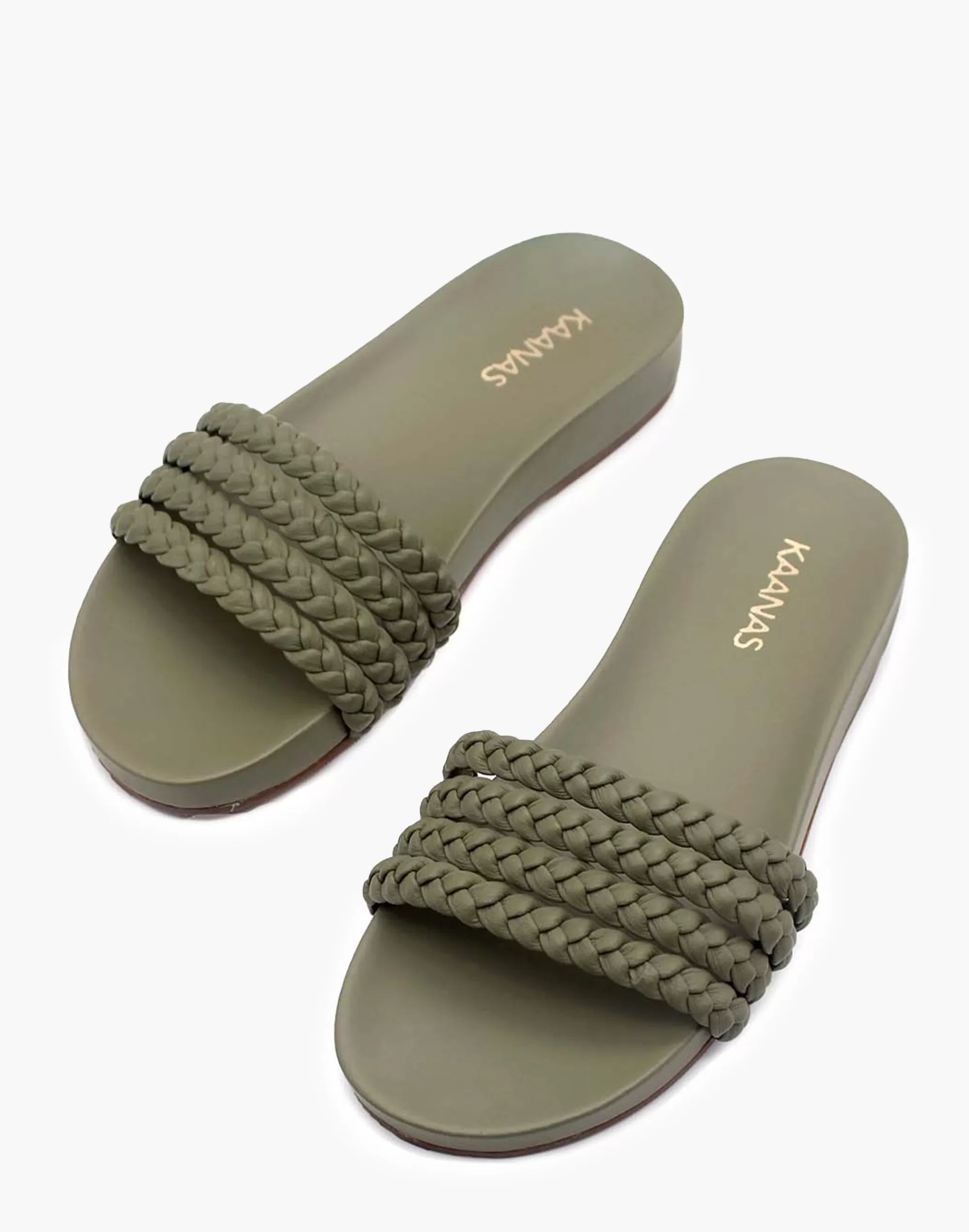 Madewell Sandals>Kaanas Ares Multi-Braid Pool Slide Olive