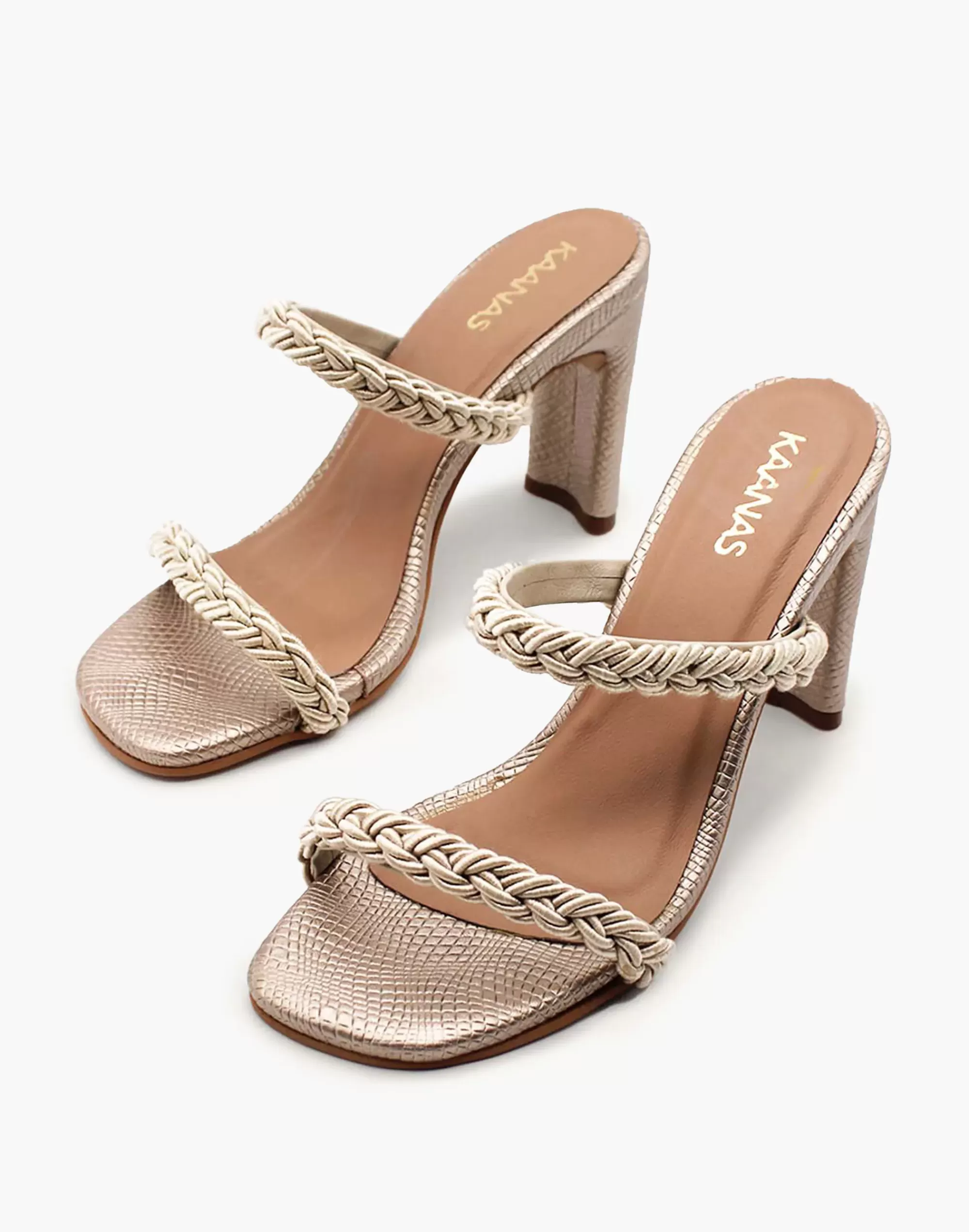 Madewell Sandals>Kaanas Ariana Braided Heel Beige