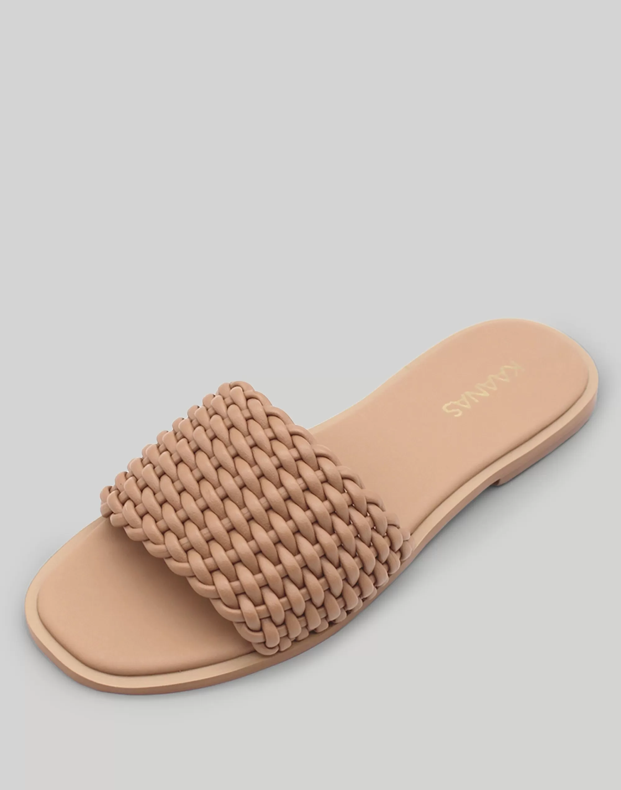 Madewell Sandals>Kaanas Avellana Basketweave Slide Almond