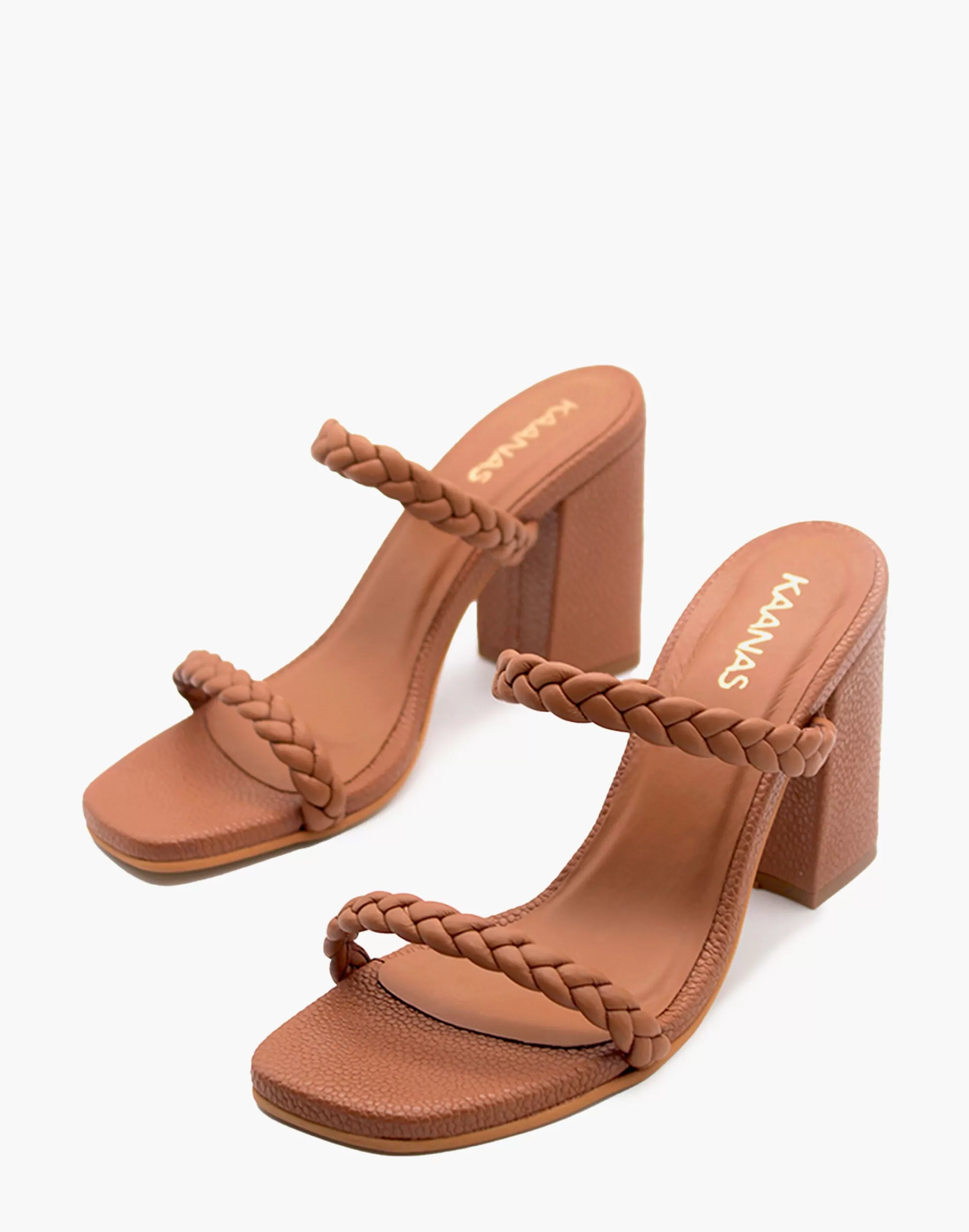 Madewell Sandals>Kaanas Binjai Double Braid Leather Heel Brown