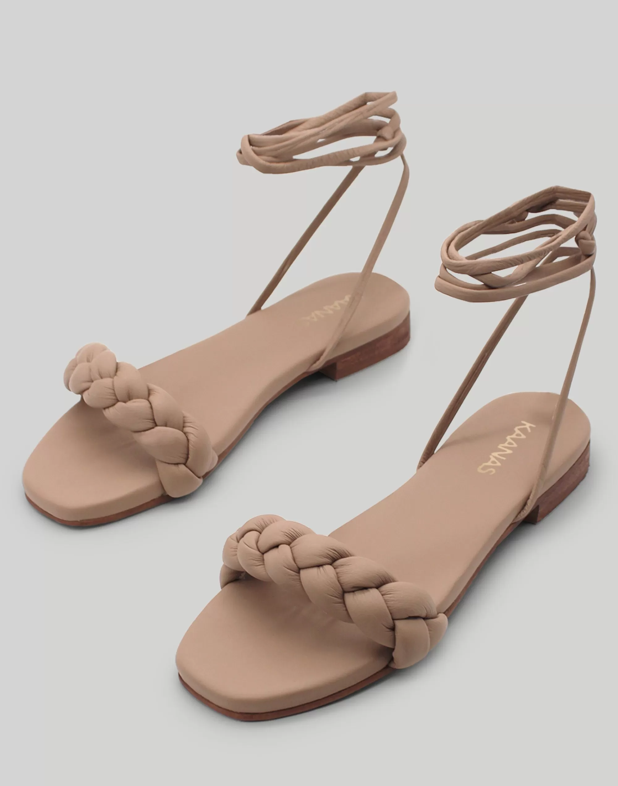 Madewell Sandals>Kaanas Chiquita Braided Sandal With Ankle Strap Almond