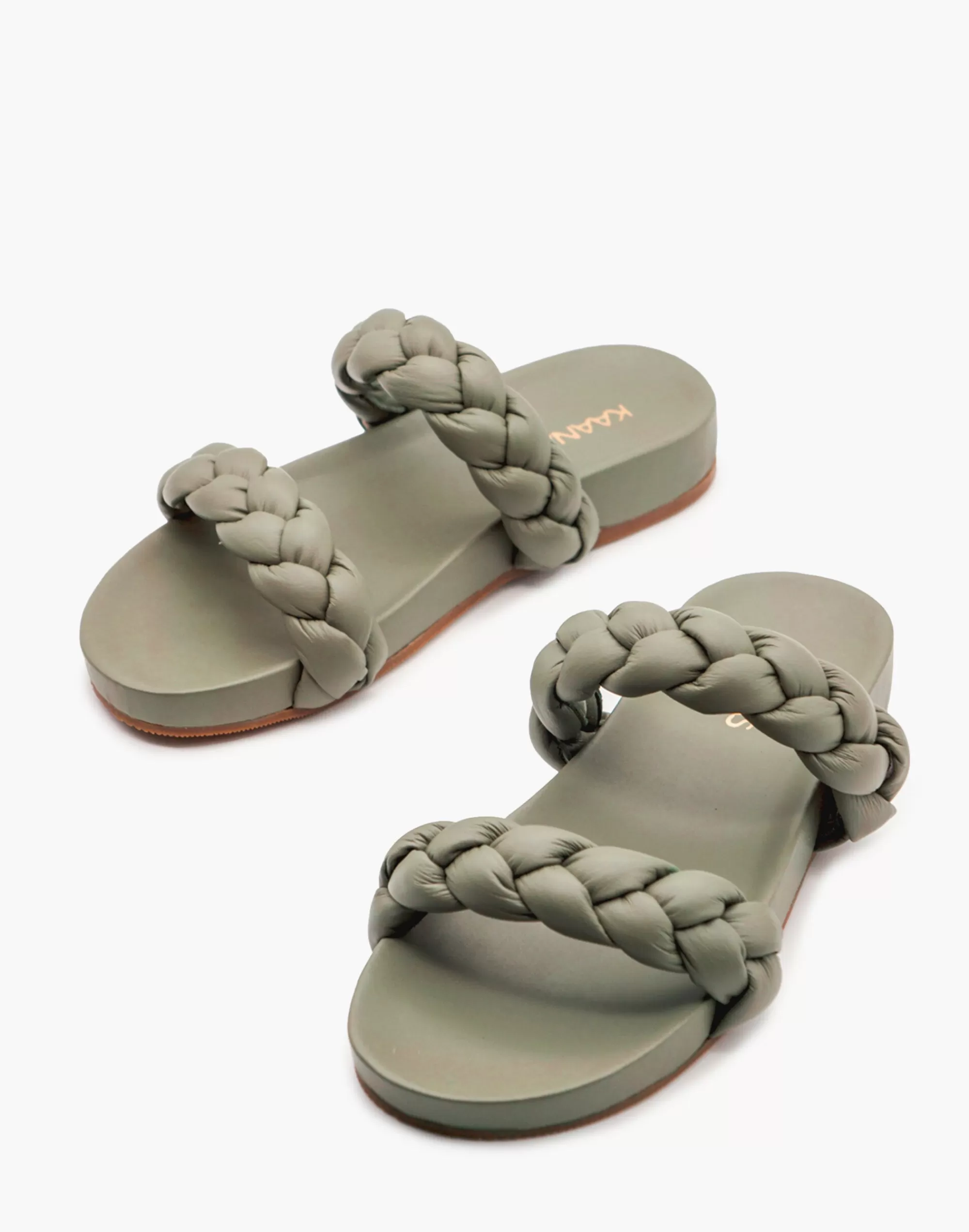 Madewell Sandals>Kaanas Coco Chunky Braided Pool Slide Olive