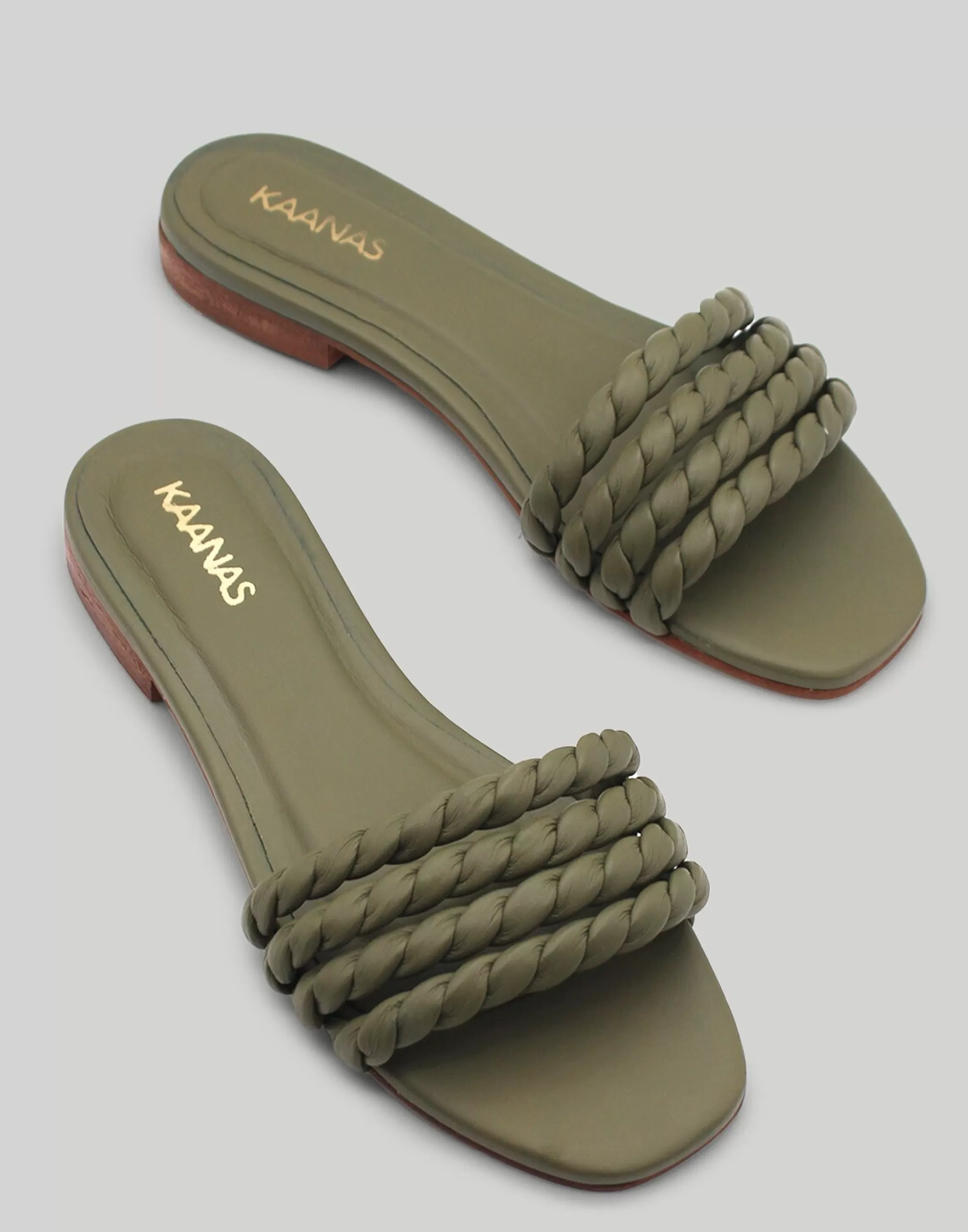 Madewell Sandals>Kaanas Corcovado Twisted Strap Slide Olive