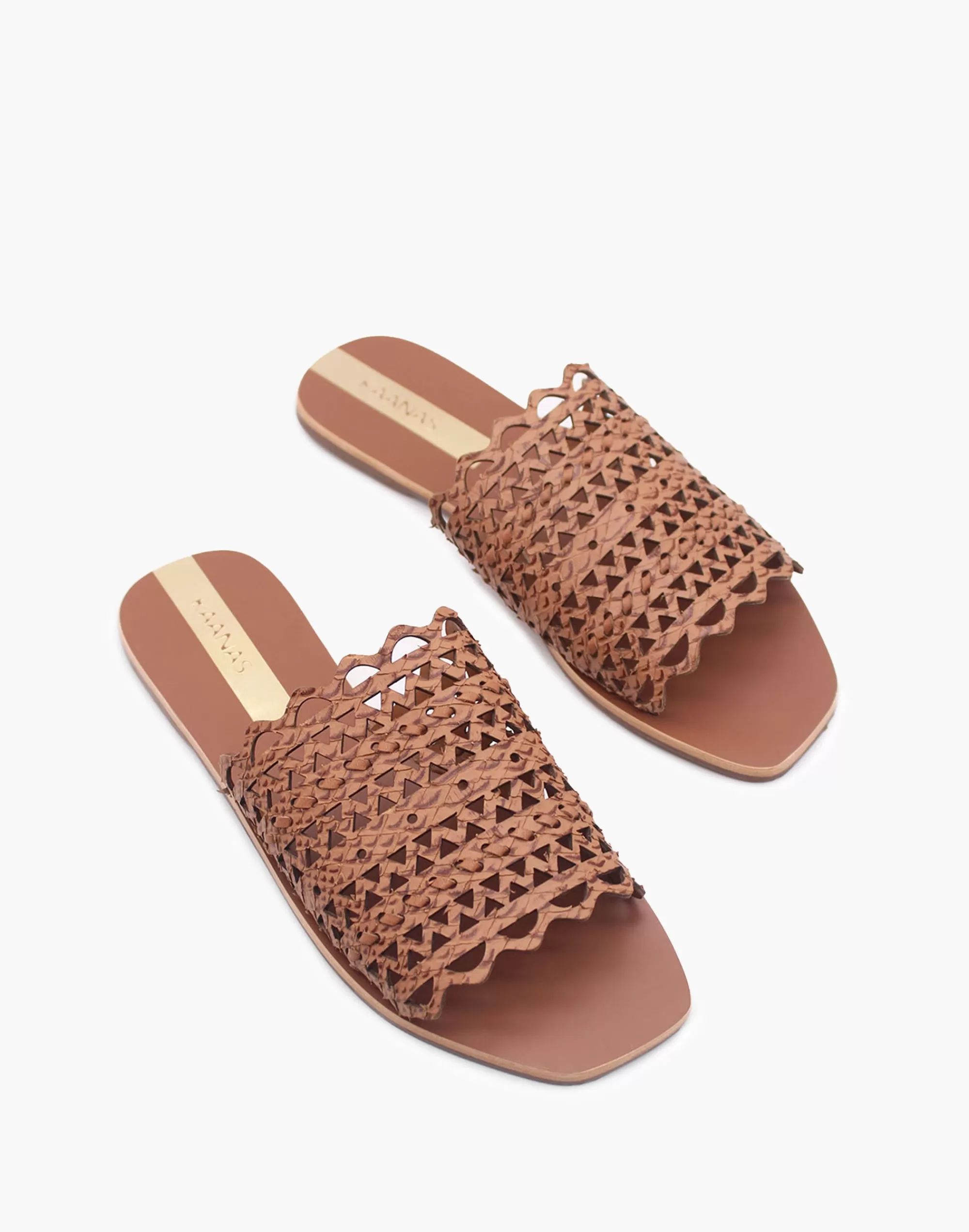 Madewell Sandals>Kaanas Estela Laser-Cut Leather Sandal Brown