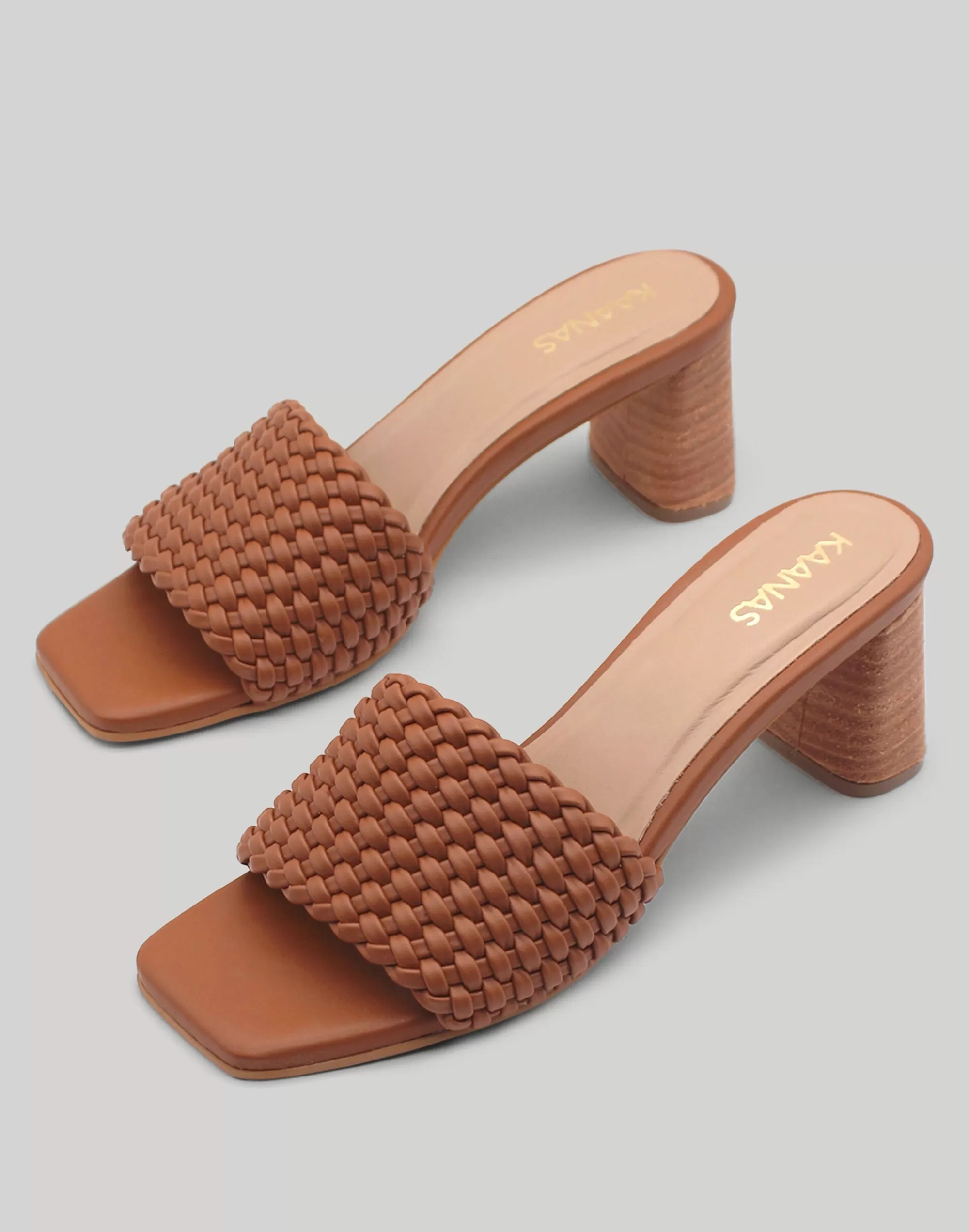 Madewell Sandals>Kaanas Flamingo Basketweave Heel Tan