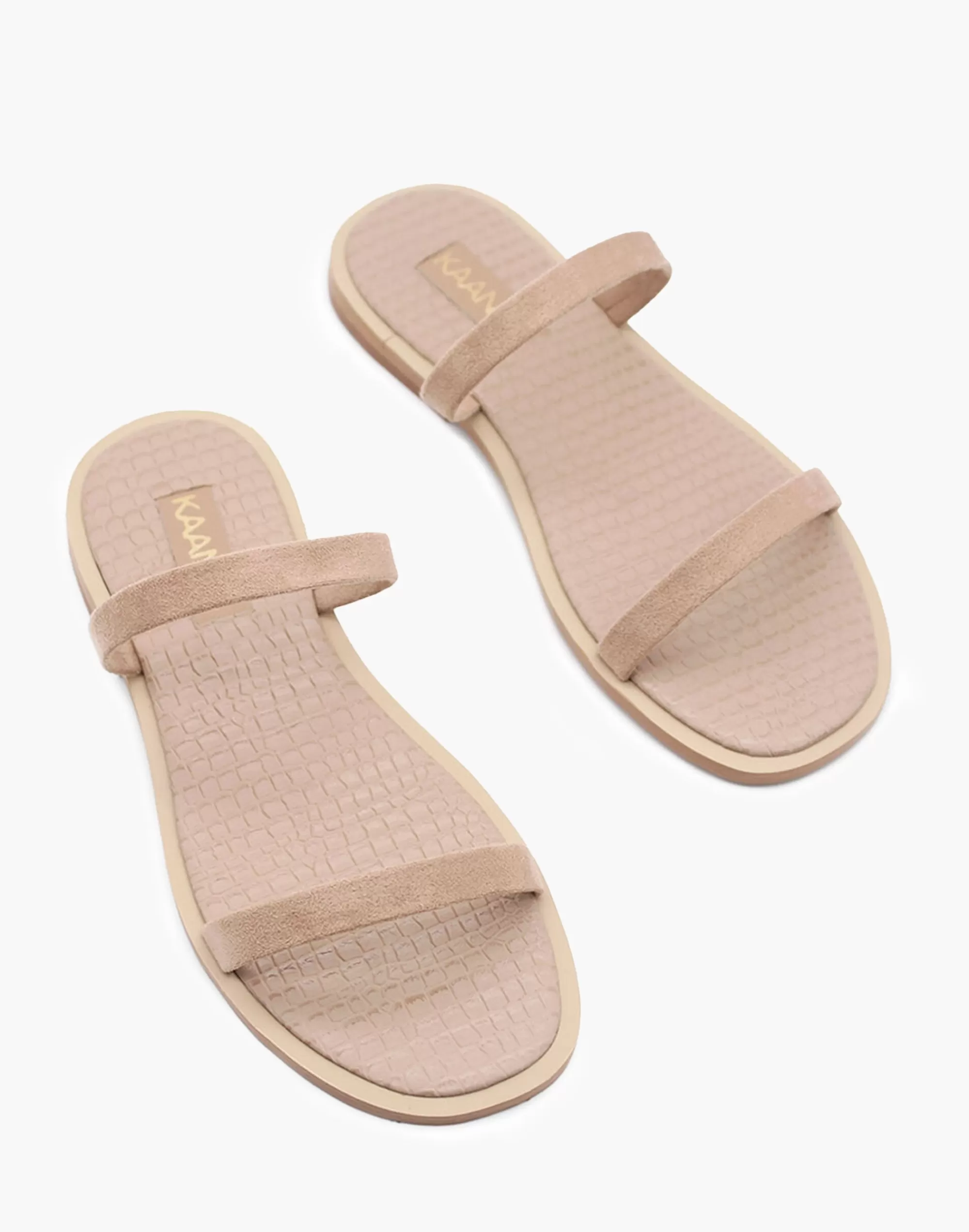 Madewell Sandals>Kaanas Julie Double-Band Suede Slide Light Grey