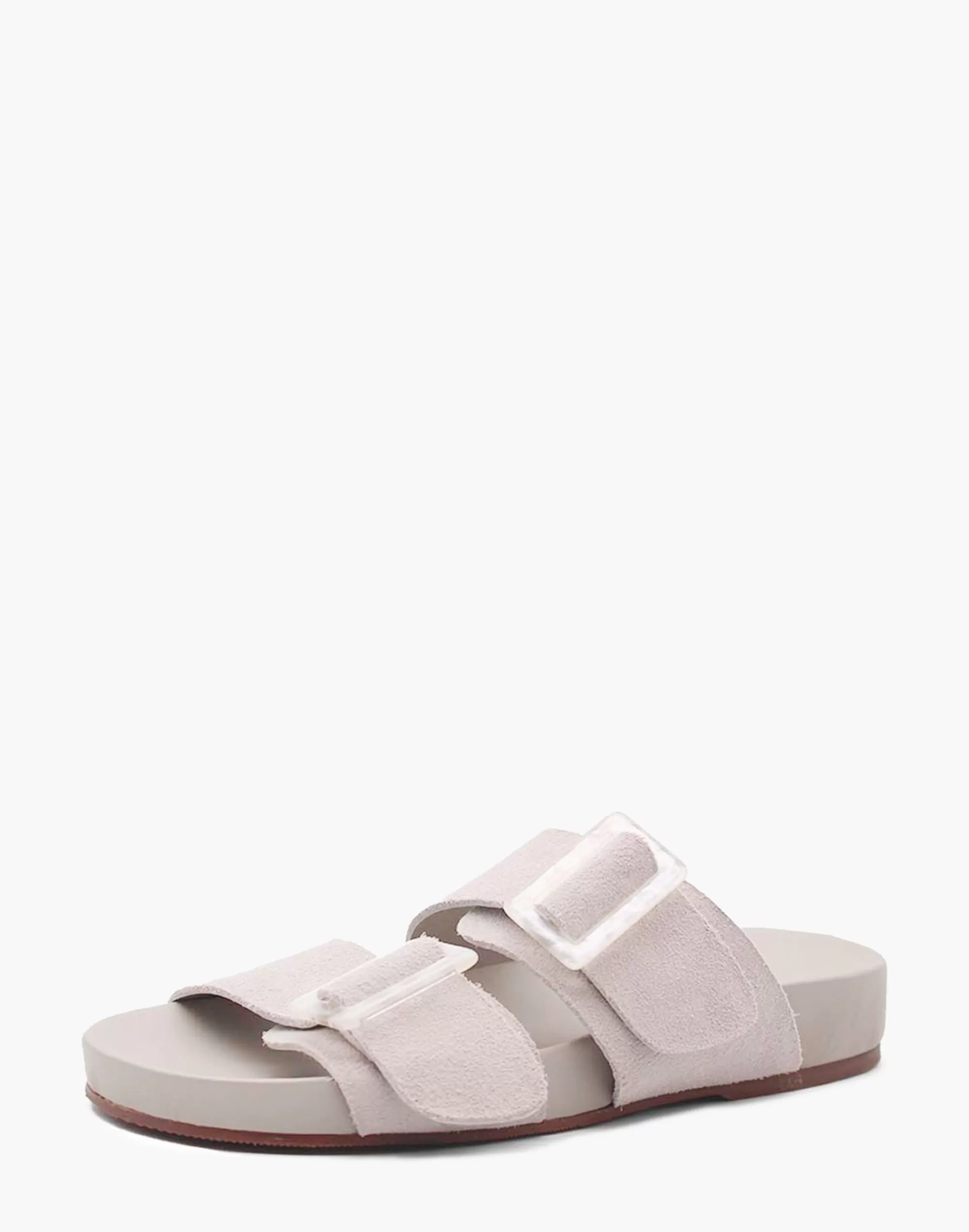 Madewell Sandals>Kaanas Kuala Suede Pool Slide W. Buckles Grey