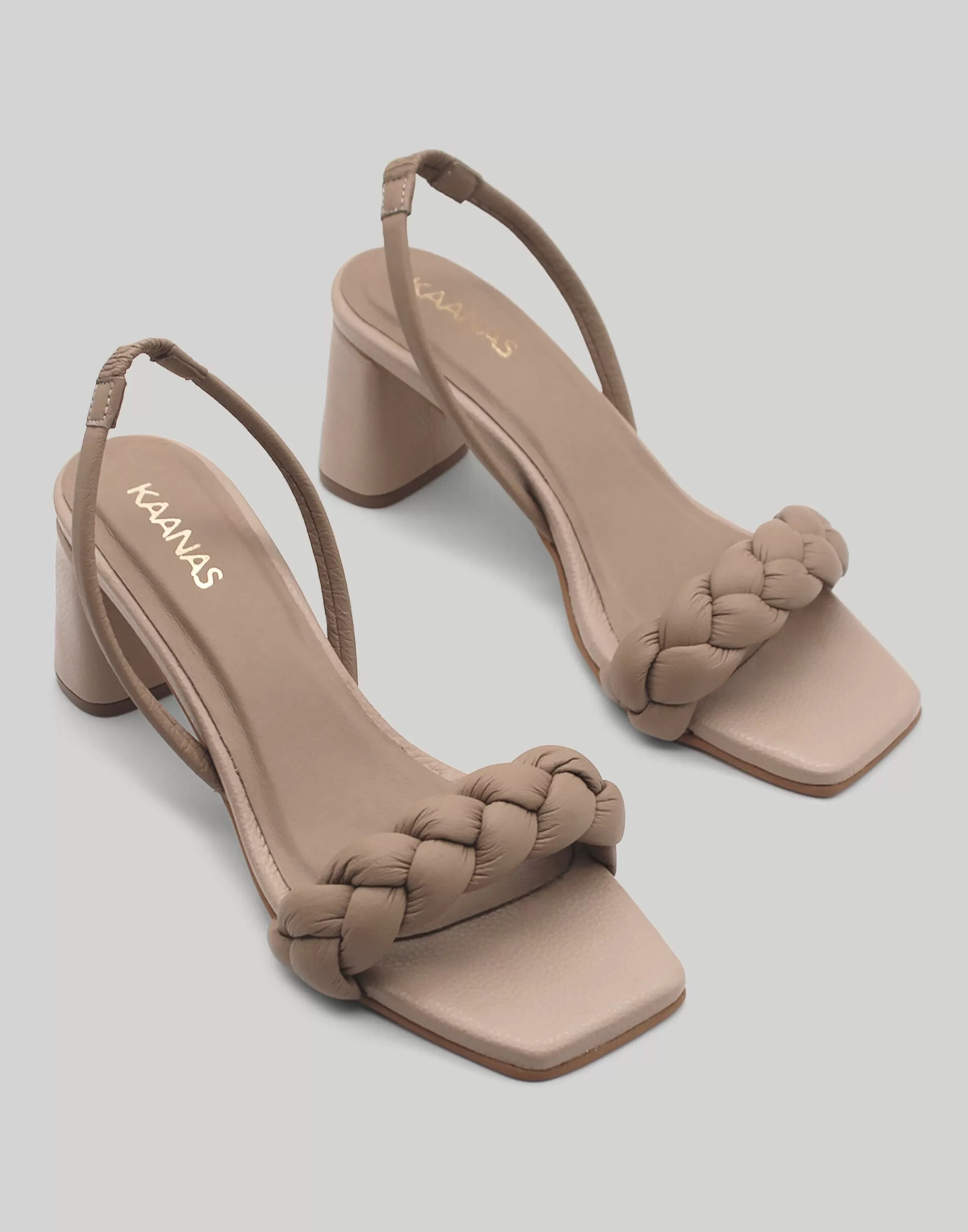 Madewell Sandals>Kaanas Mistico Chunky Braided Heel Taupe