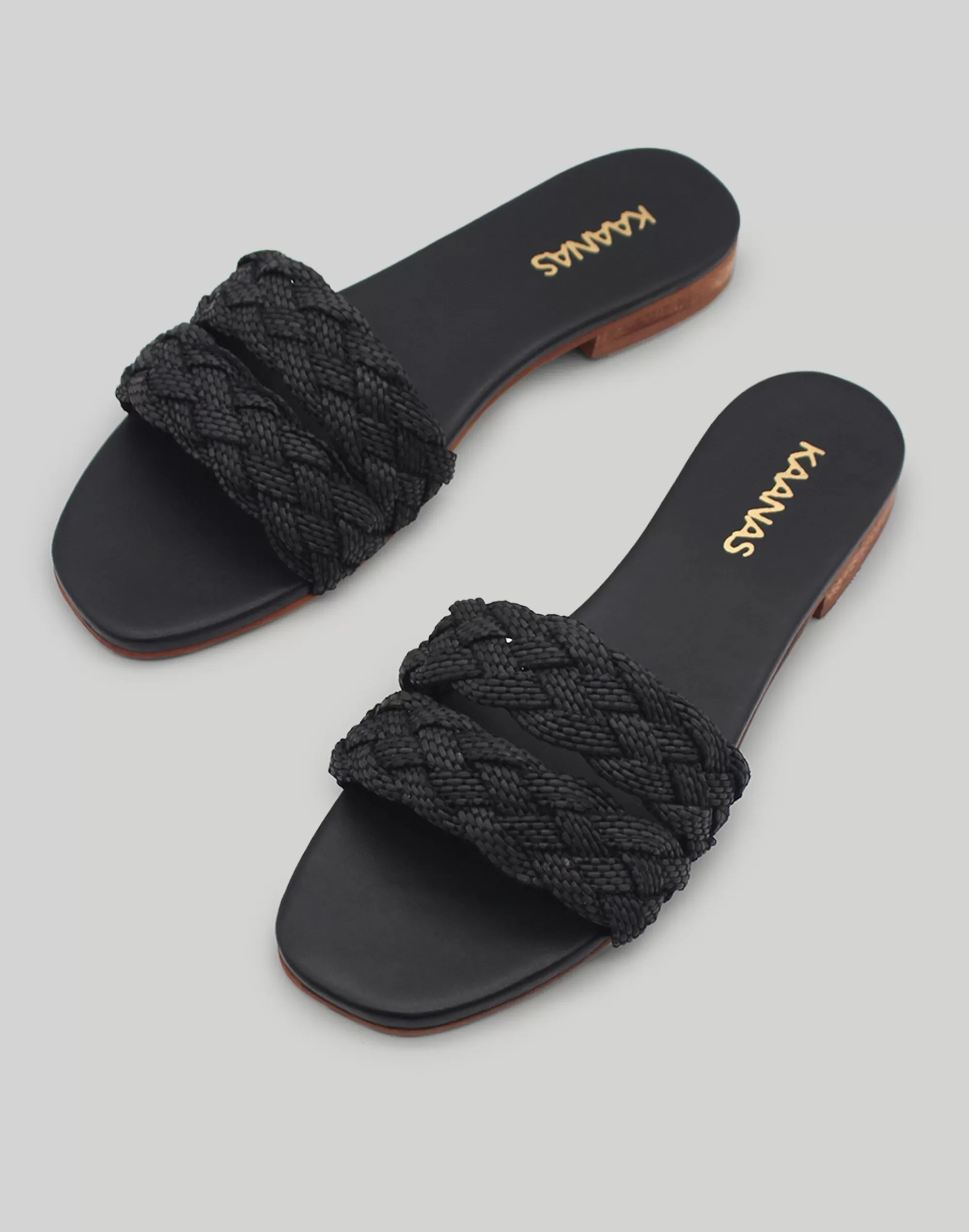 Madewell Sandals>Kaanas Papagayo Double Braid Slide Black