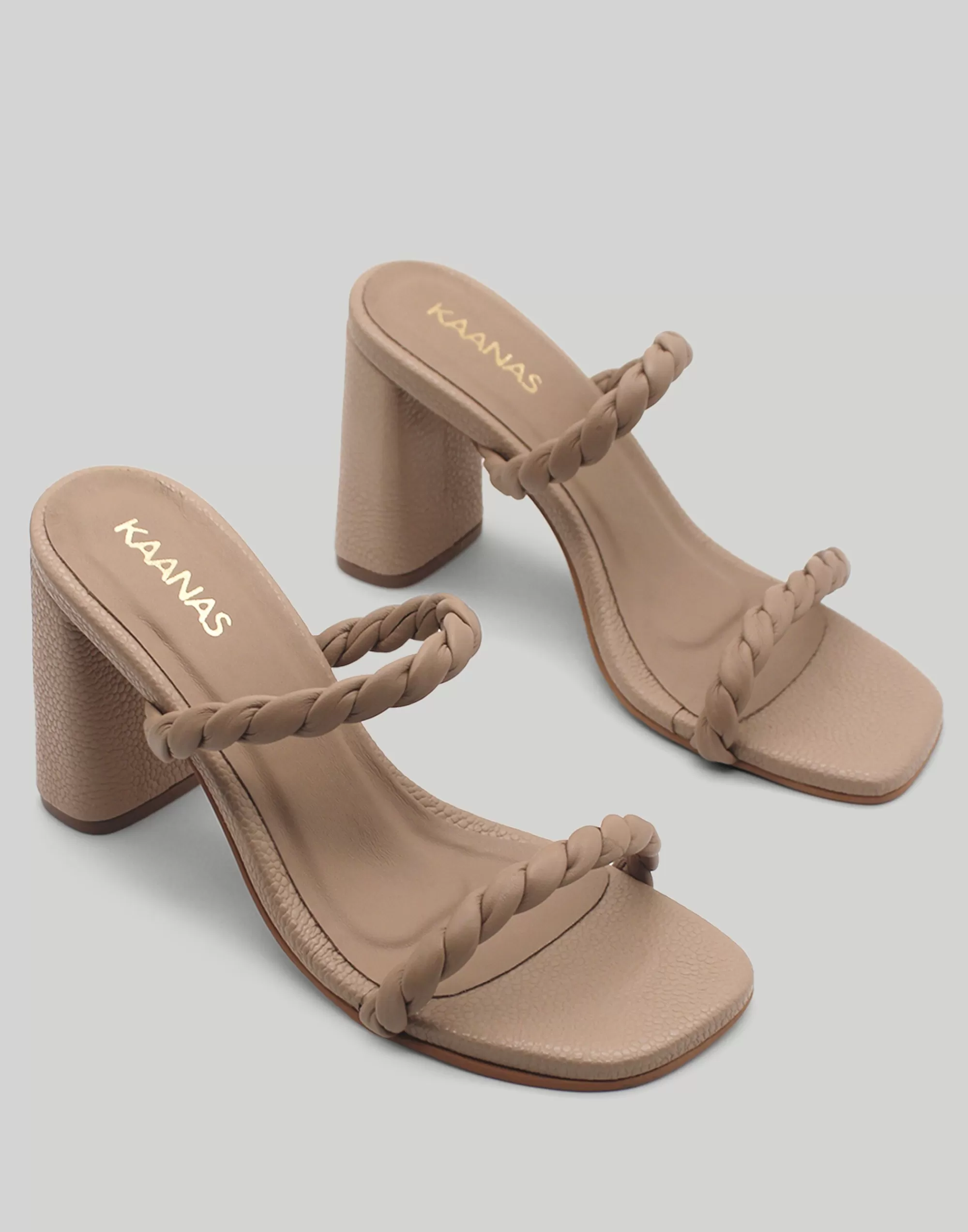 Madewell Sandals>Kaanas Rosa Double Twisted Band Heel Taupe