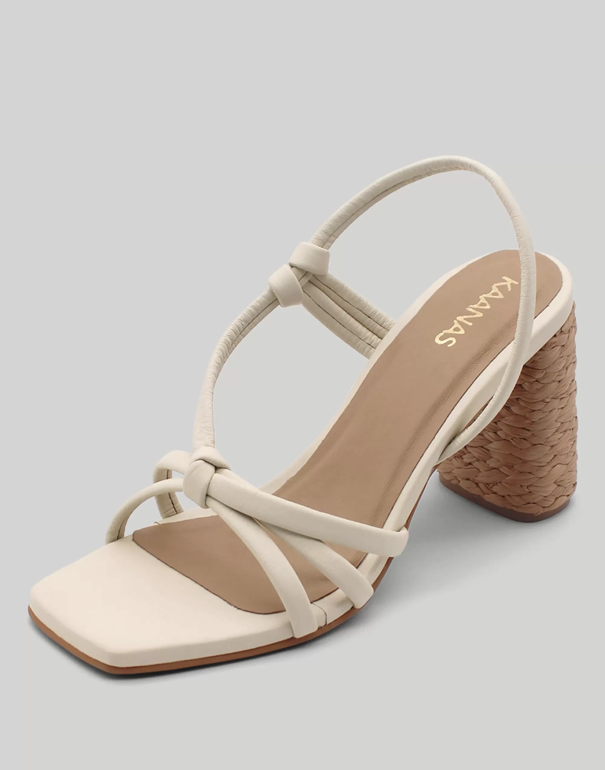 Madewell Sandals>Kaanas San Jose Strappy Raffia Heel Ivory White