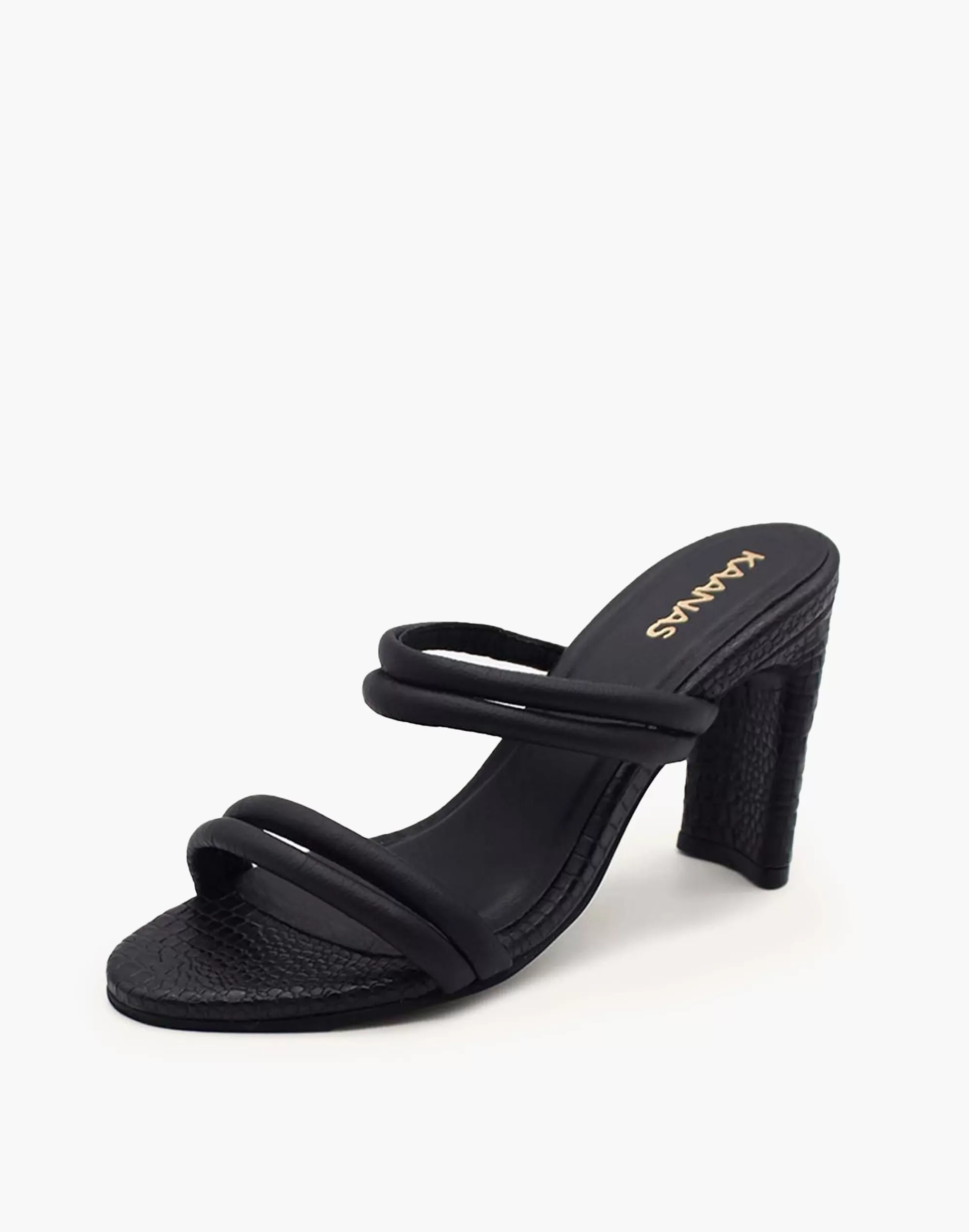 Madewell Sandals>Kaanas Saratov Textured Double Band Sandal With Contrast Heel Black