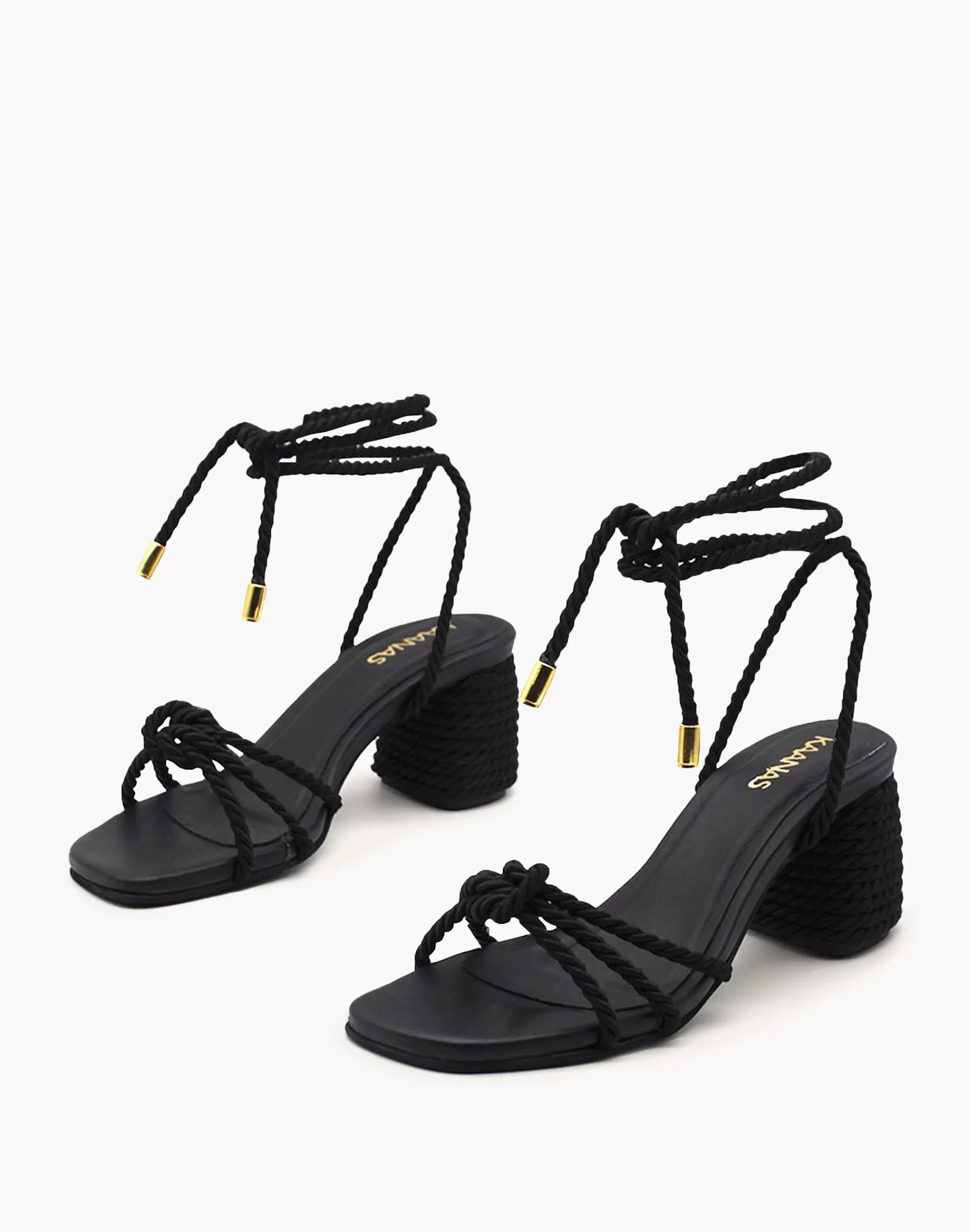 Madewell Sandals>Kaanas Selena Knotted Heel Black