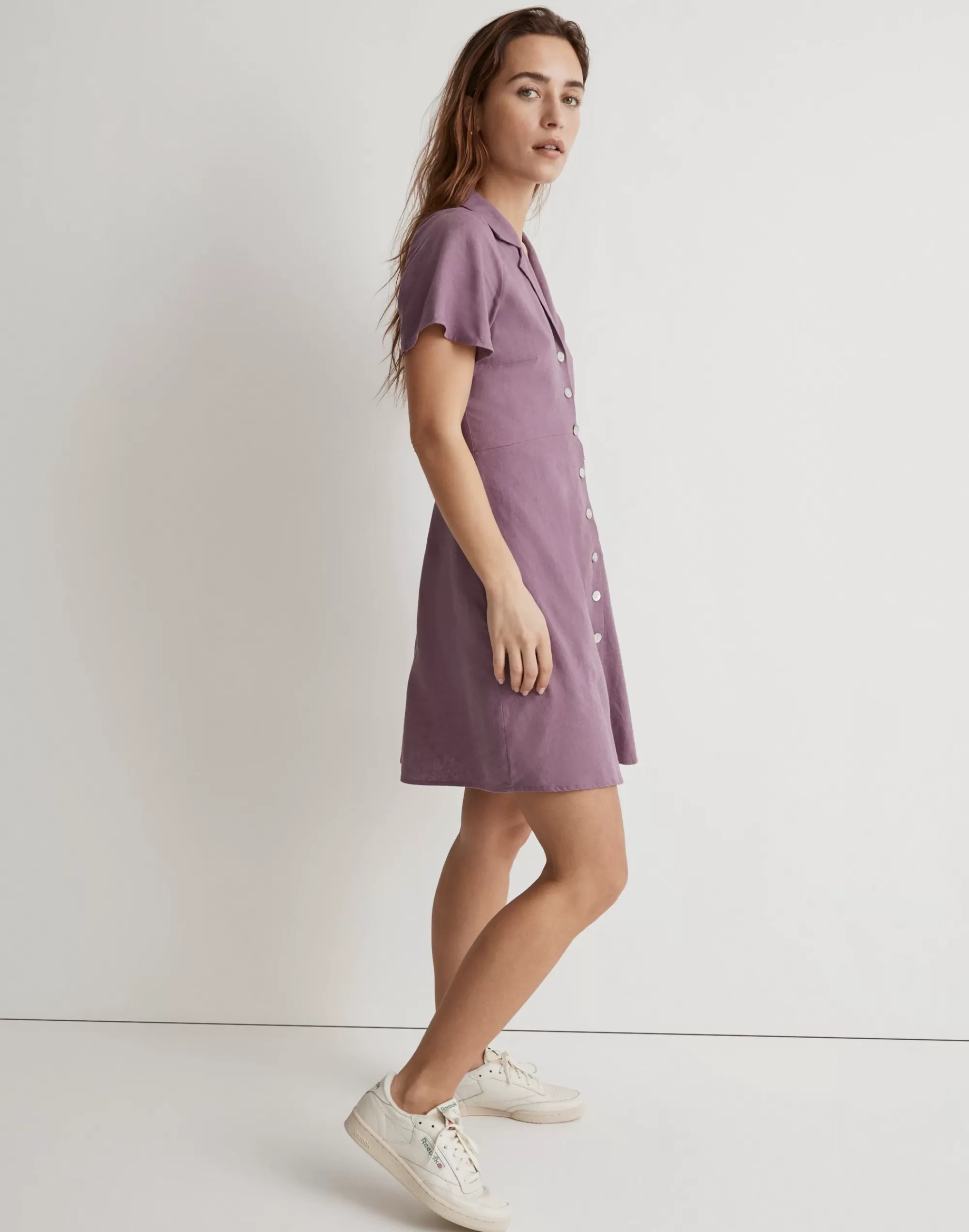 Madewell Dresses>Kacie Mini Shirtdress Antique Purple