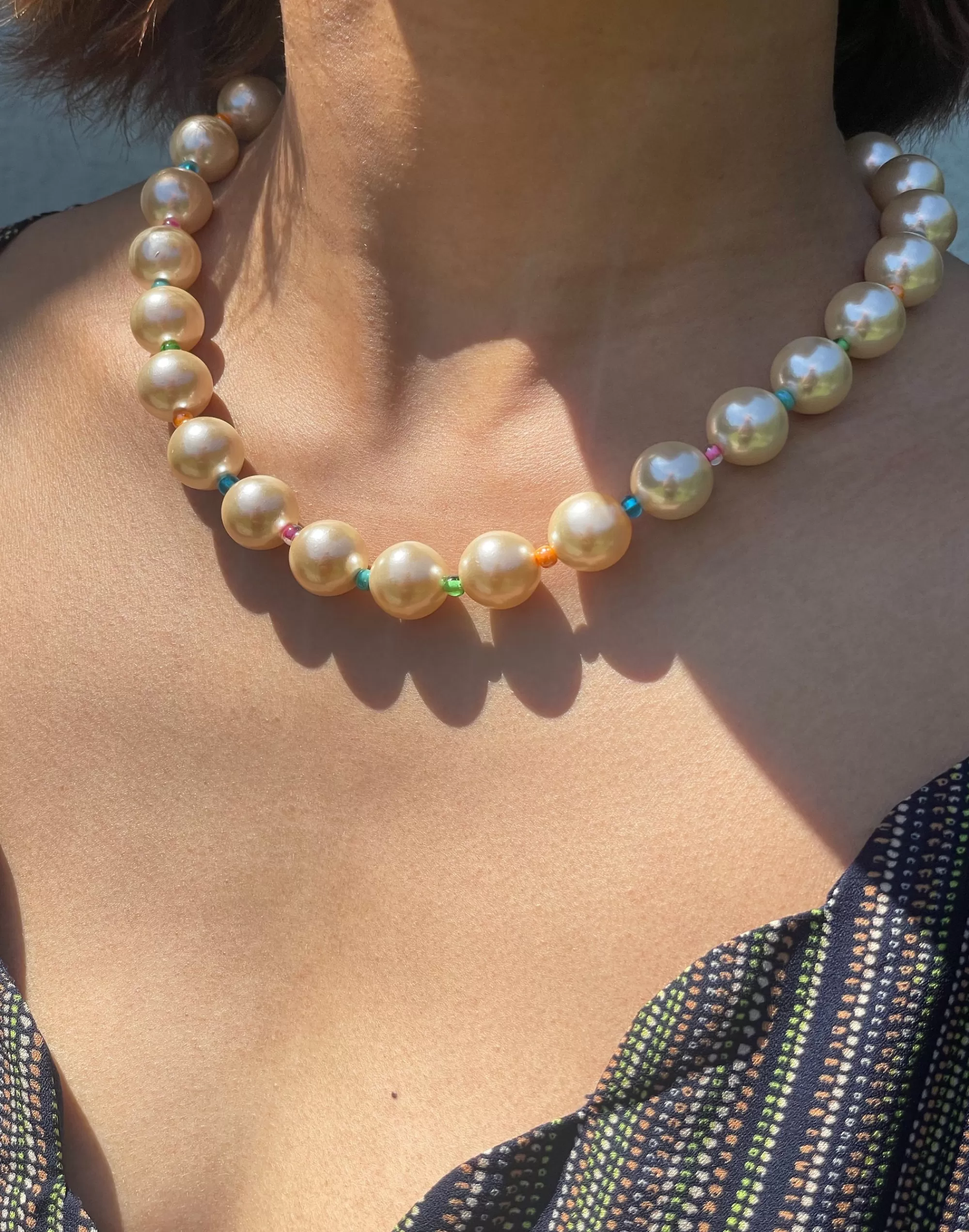 Madewell Necklaces>Karo Koru Chunky Rainbow Pearl Necklace Multicolor