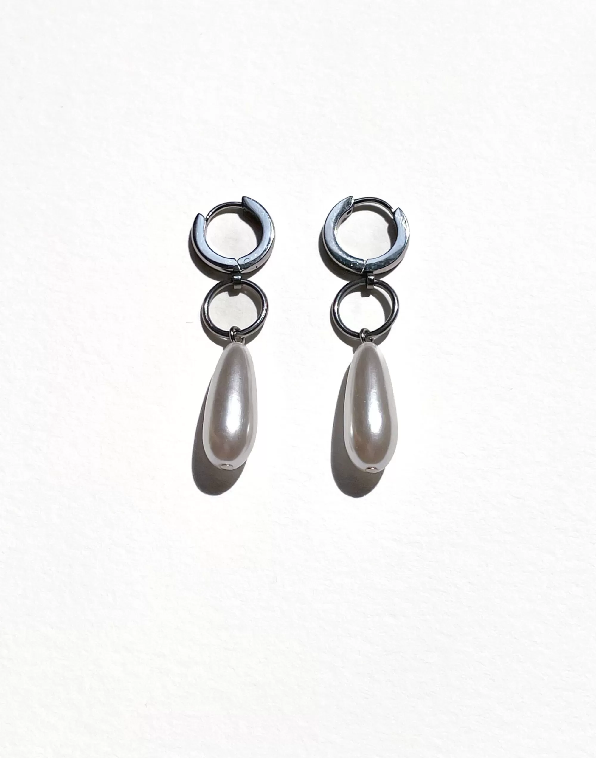 Madewell Earrings>Karo Koru Pearl On Hoop Earrings Silver