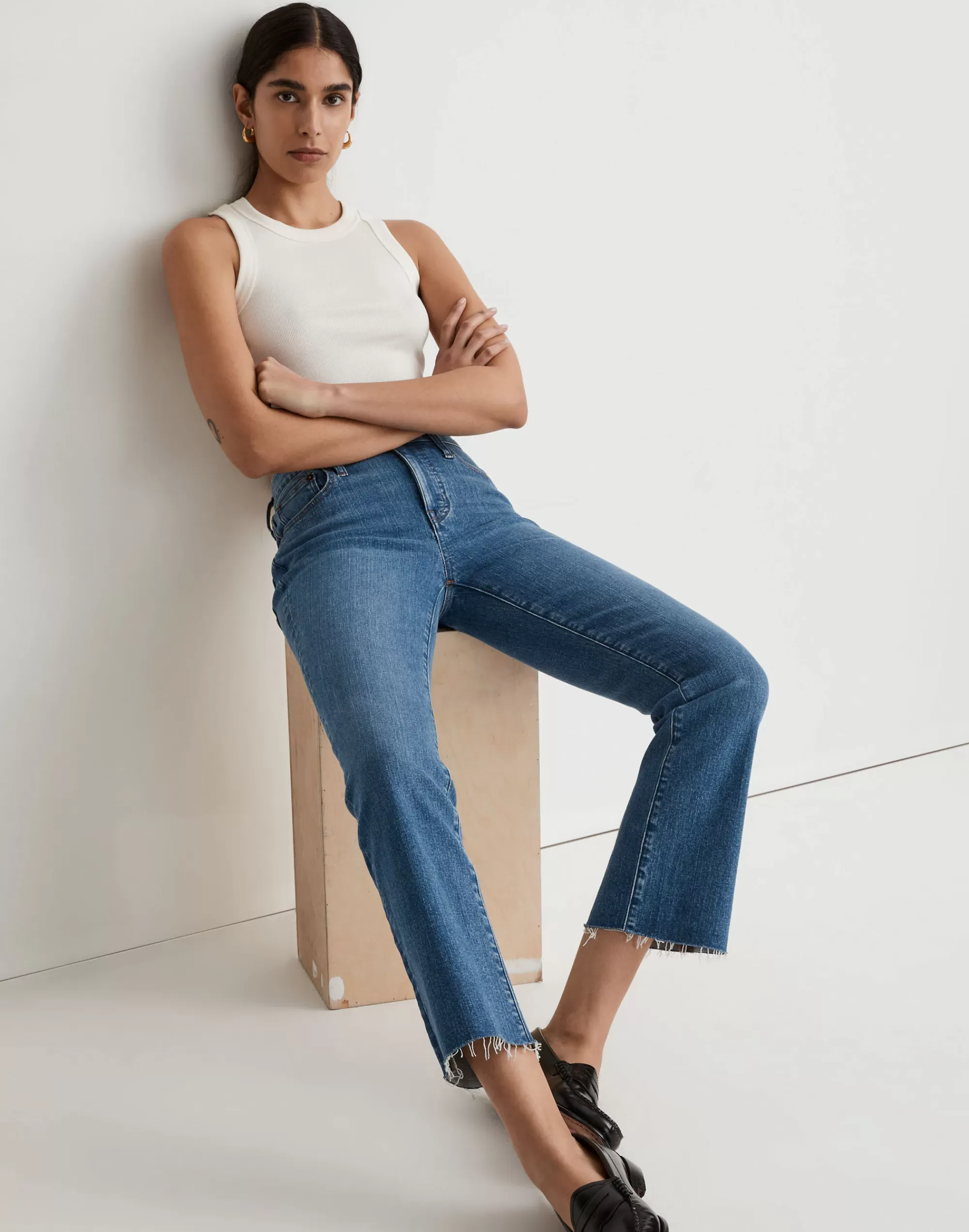 Madewell Kick Out Crop Jeans>Kick Out Crop Jeans In : Raw-Hem Edition Cherryville Wash