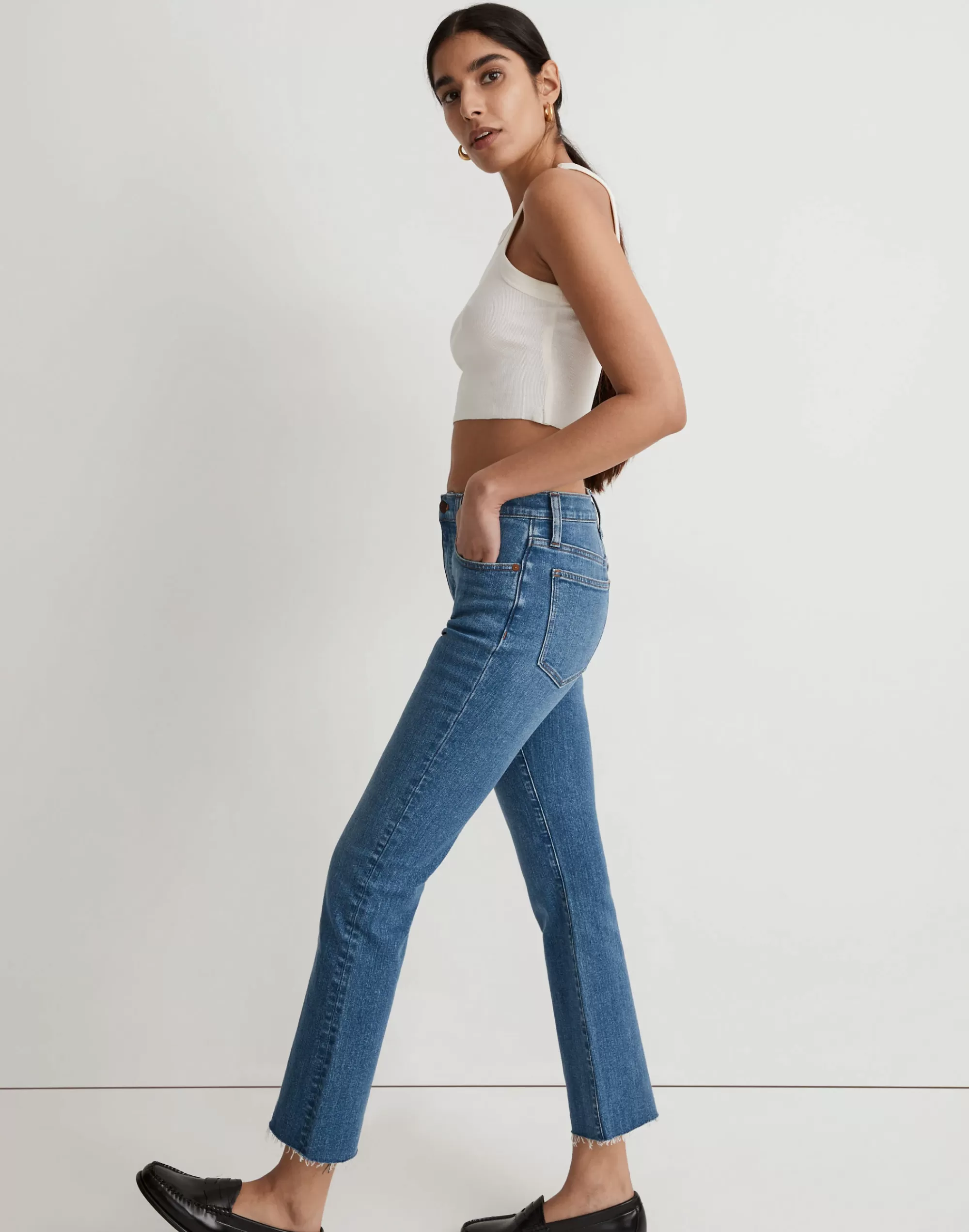 Madewell Kick Out Crop Jeans>Kick Out Crop Jeans In : Raw-Hem Edition Cherryville Wash