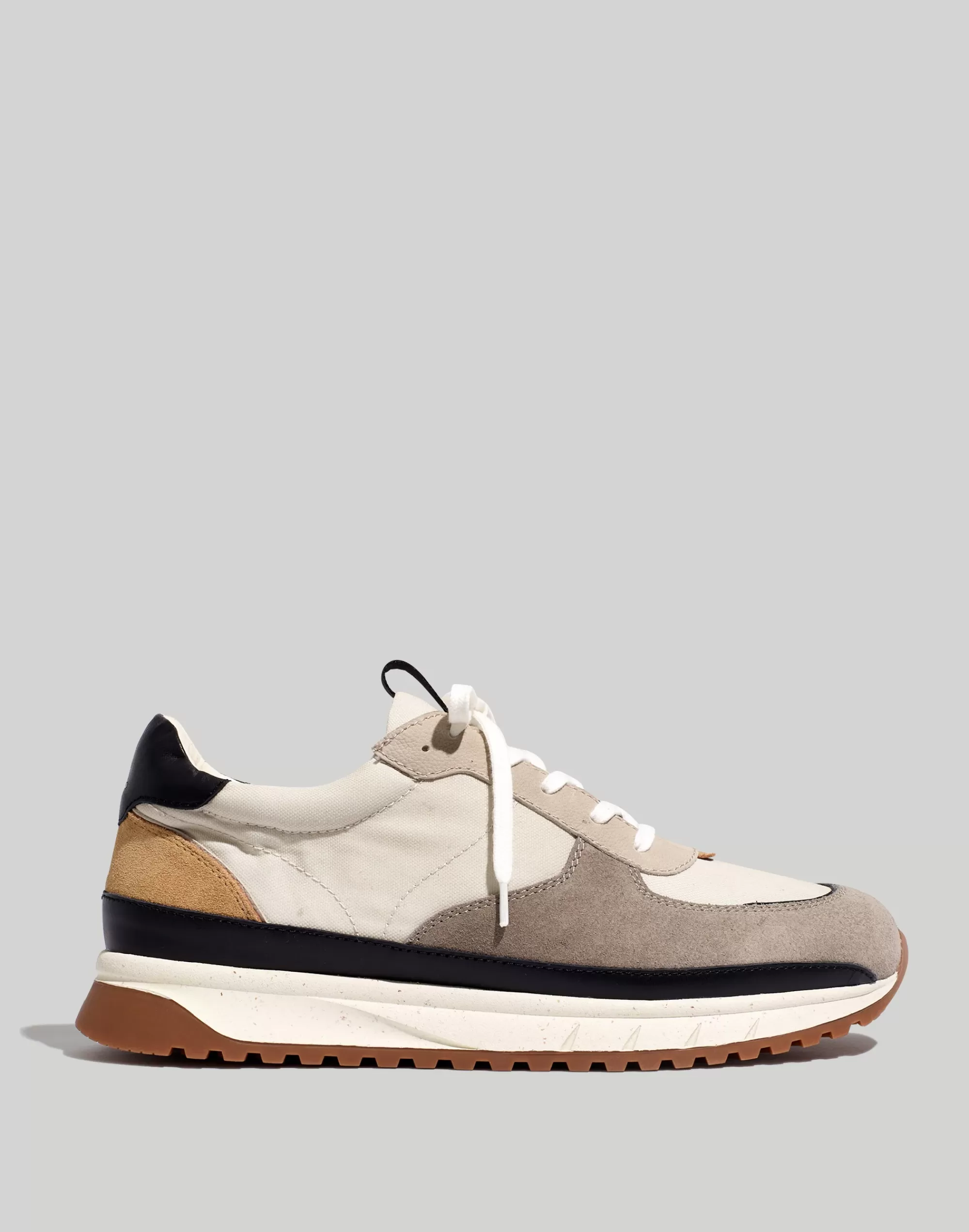 Madewell Sneakers>Kickoff Trainer Sneakers In (Re)Sourced Canvas And Suede Moon Rock Multi