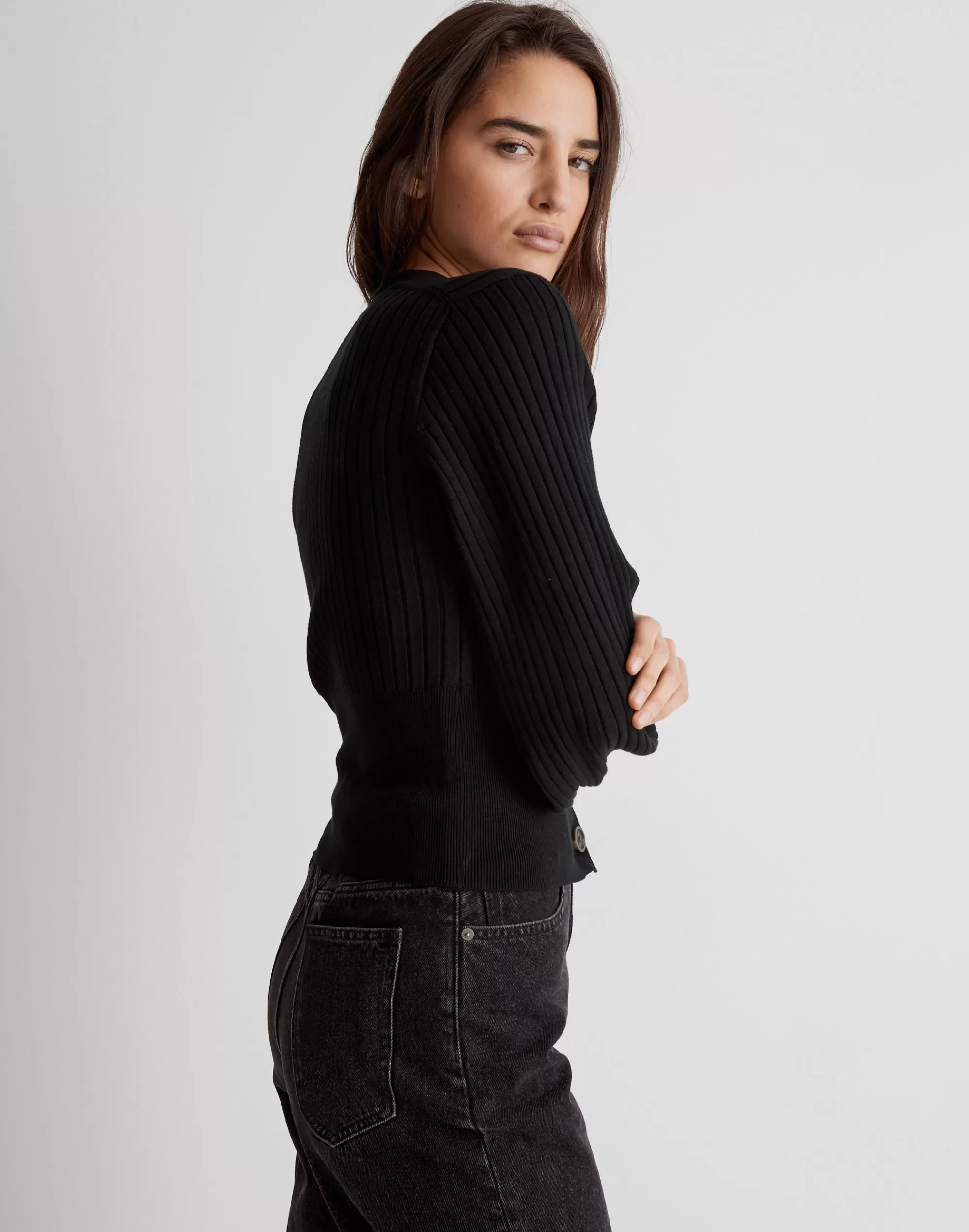 Madewell Sweaters>Langley Slim Cardigan Sweater True Black