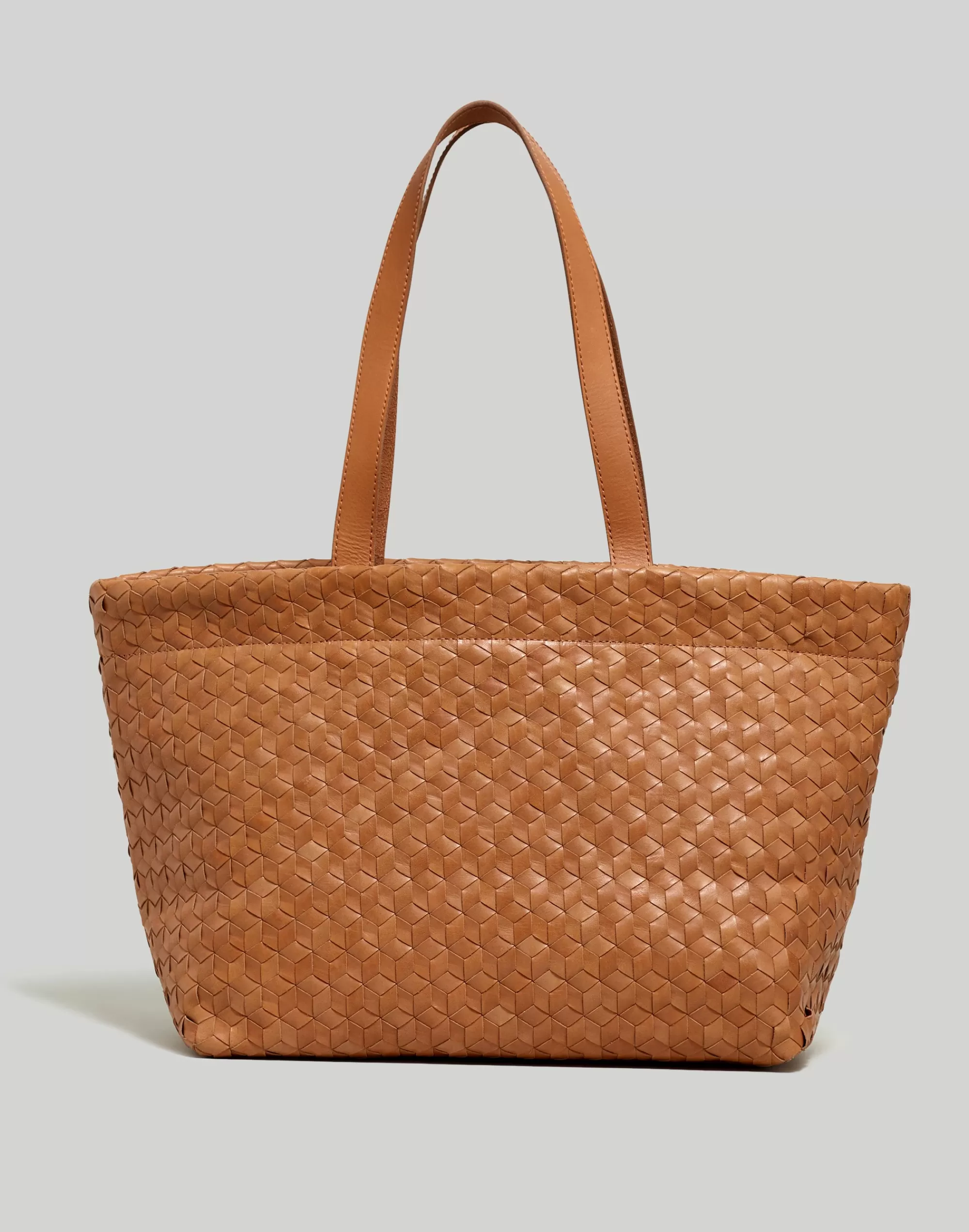 Madewell Totes>Large Woven Leather Tote Desert Camel