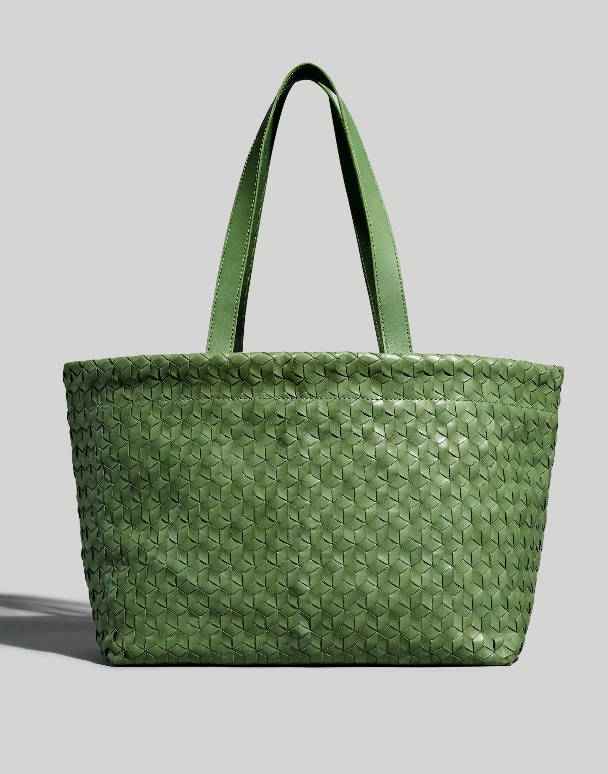 Madewell Totes>Large Woven Leather Tote Sweet Basil